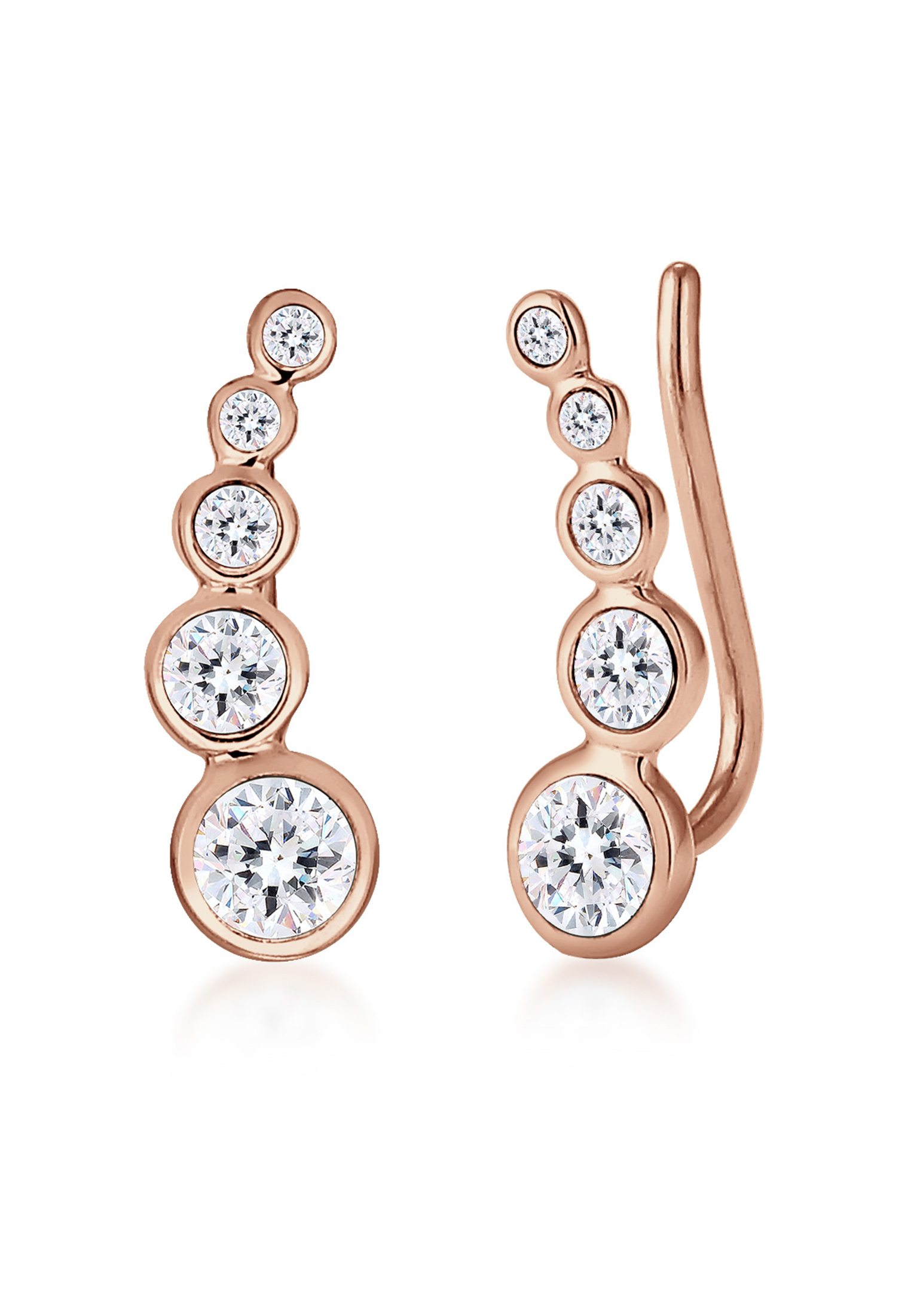 Ear Climber | Kristalle ( Weiß ) | 925er Sterling Silber