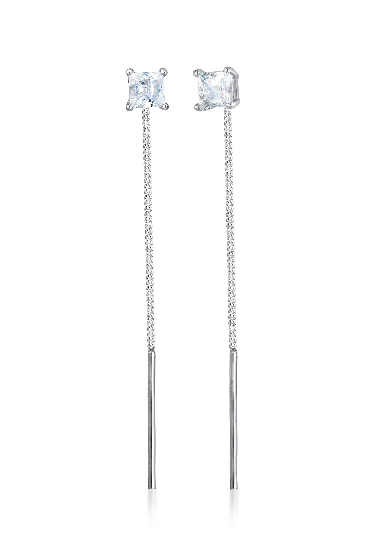 Ohrhänger Ear Chain | Zirkonia ( Weiß ) | 925er Sterling Silber