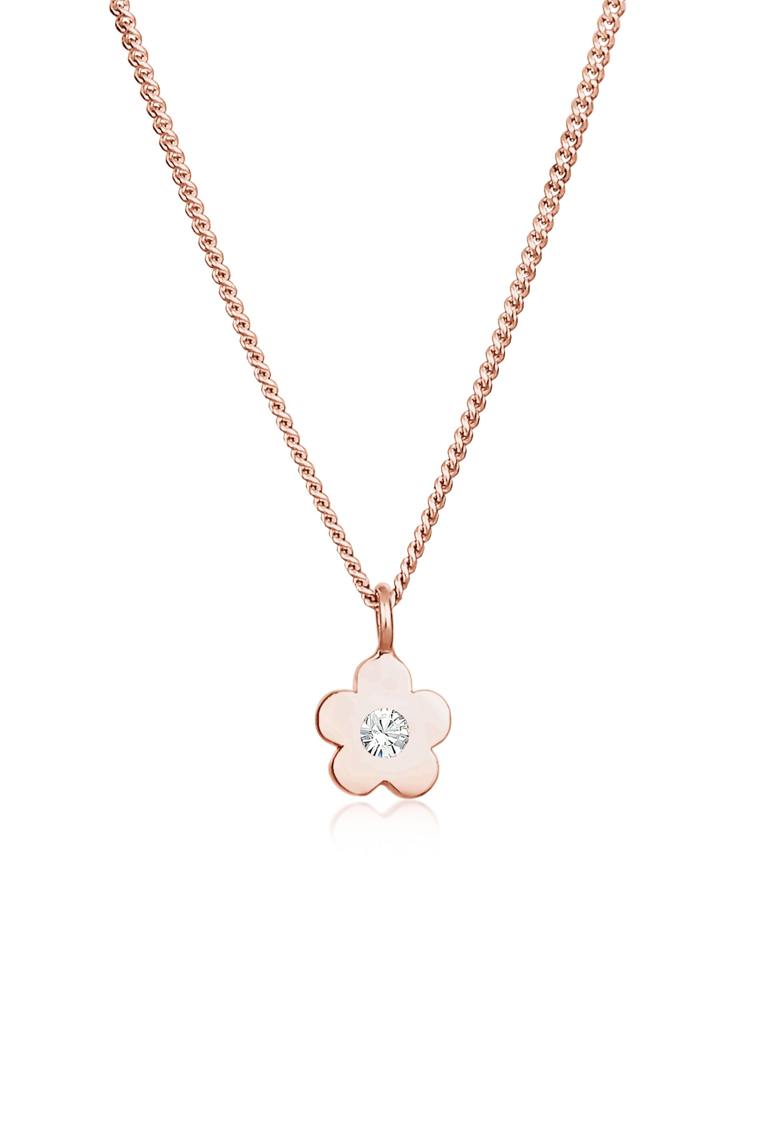 Halskette Blume | Kristall ( Rosa ) | 925er Sterling Silber