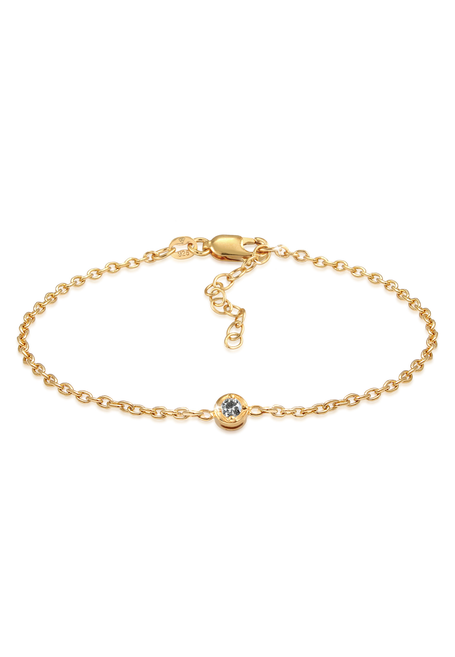Armband Solitär | Salt & Pepper Diamant (0.11 ct.) | 925er Sterling Silber