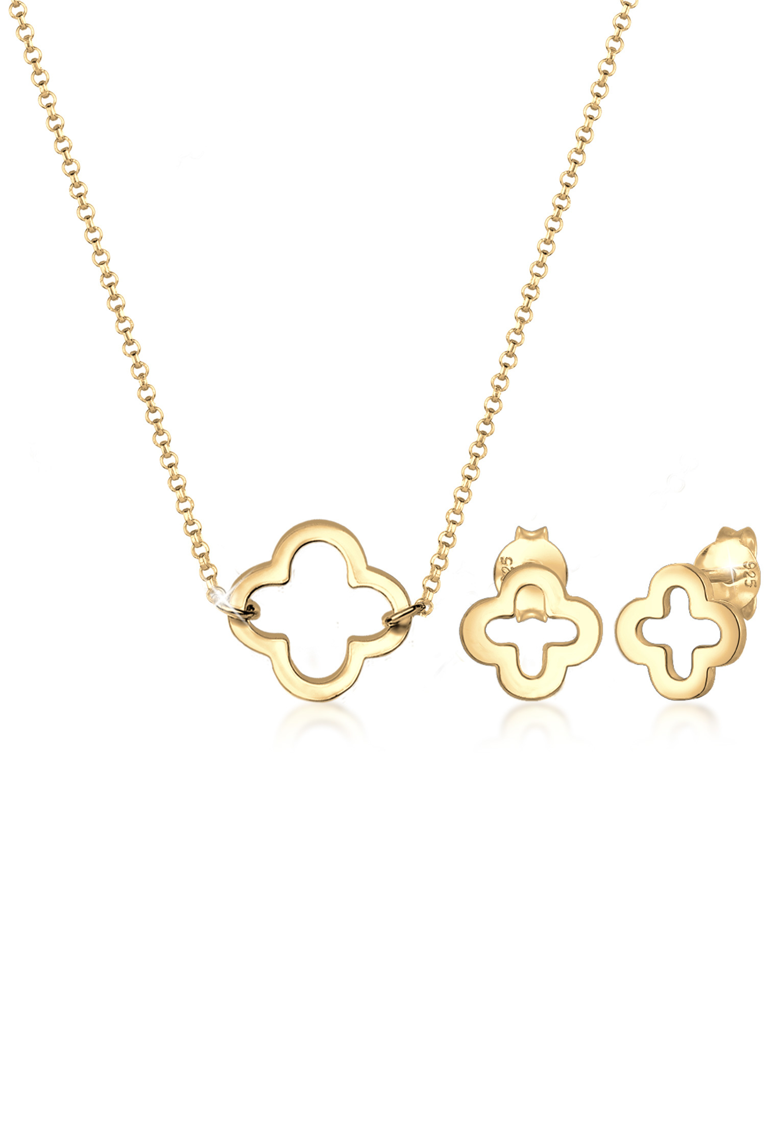 Schmuckset Kleeblatt | 925er Sterling Silber