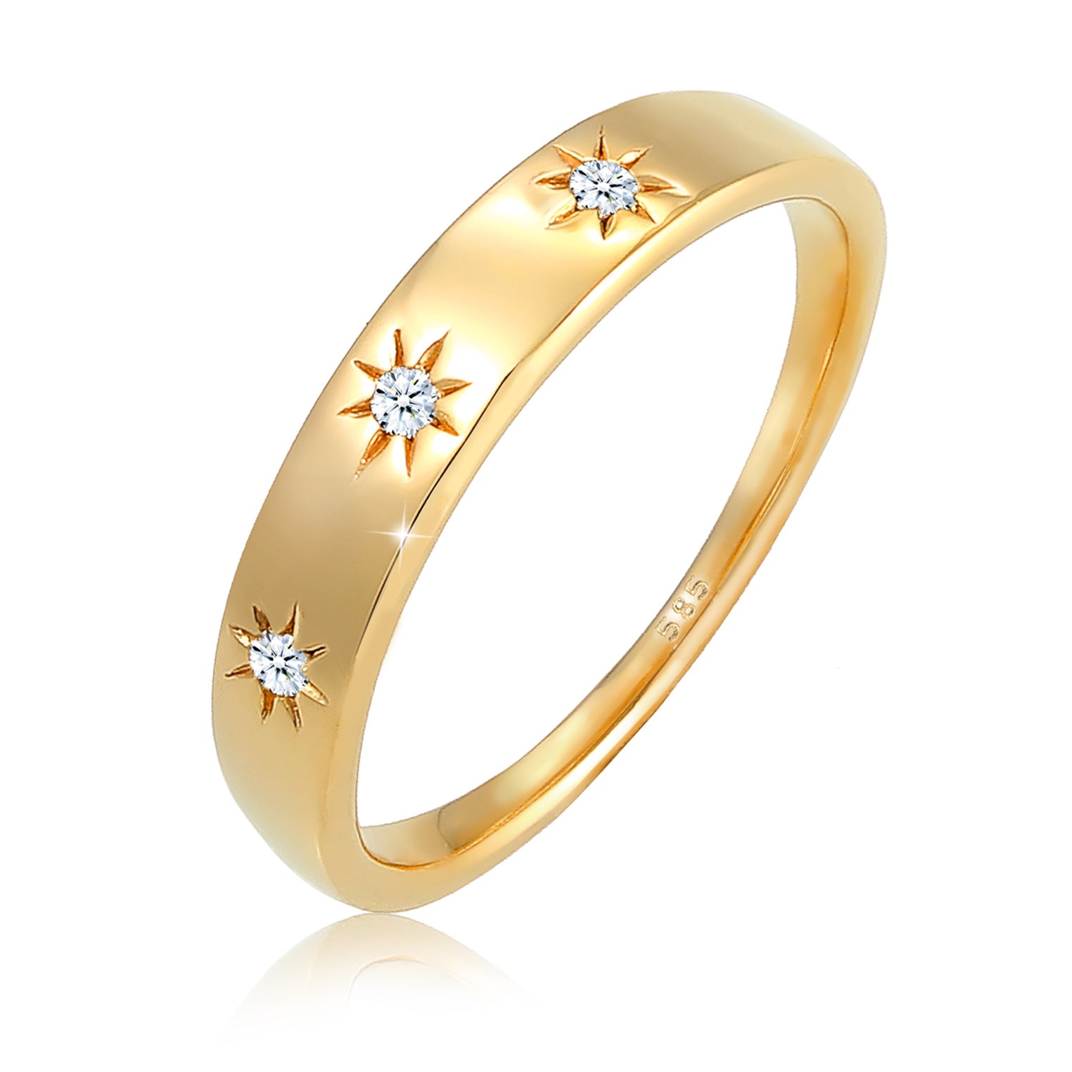 Verlobungsring | Diamant ( Weiß, 0,045 ct ) | 585 Gelbgold