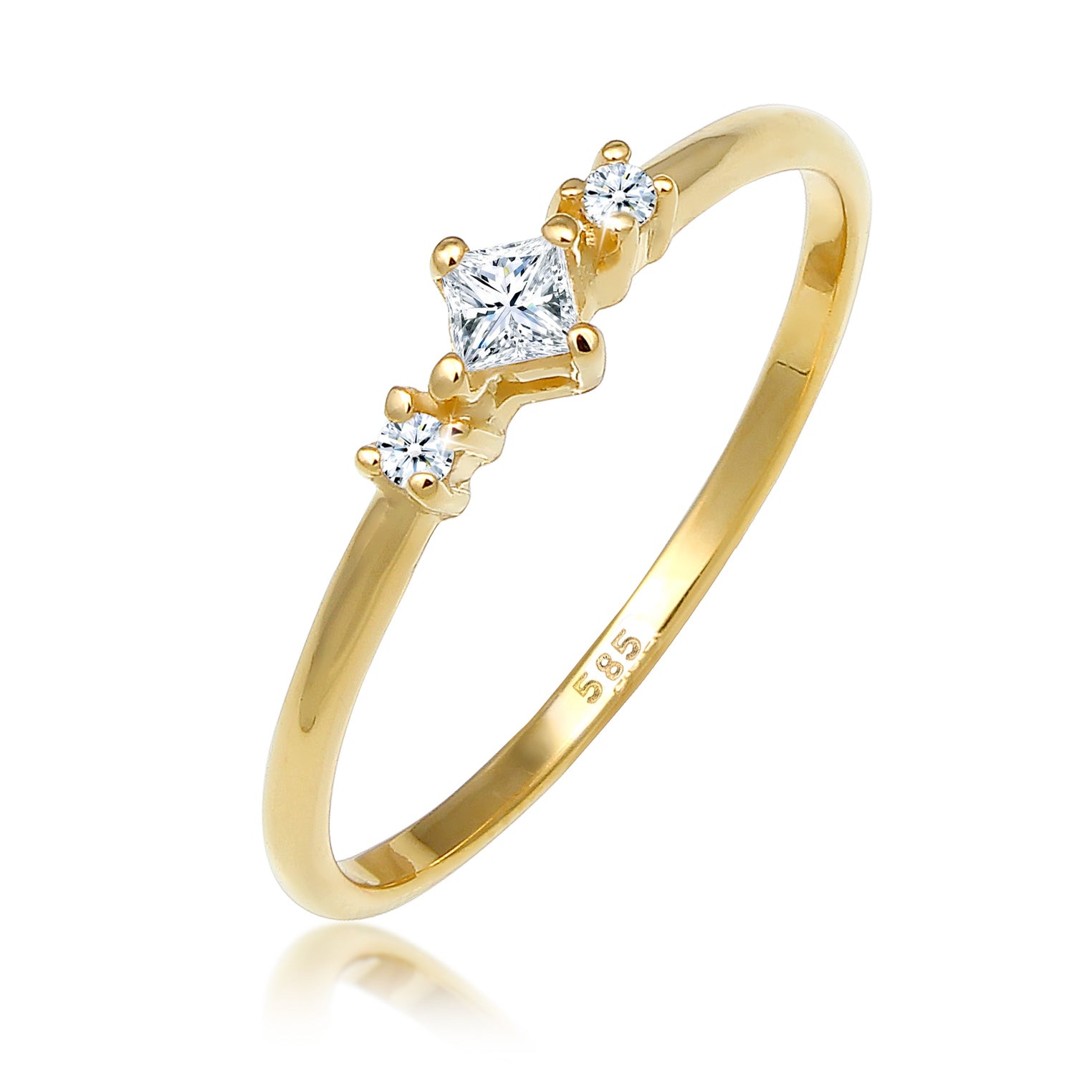 Verlobungsring | Diamant ( Weiß, 0,13 ct ) | 585 Gelbgold