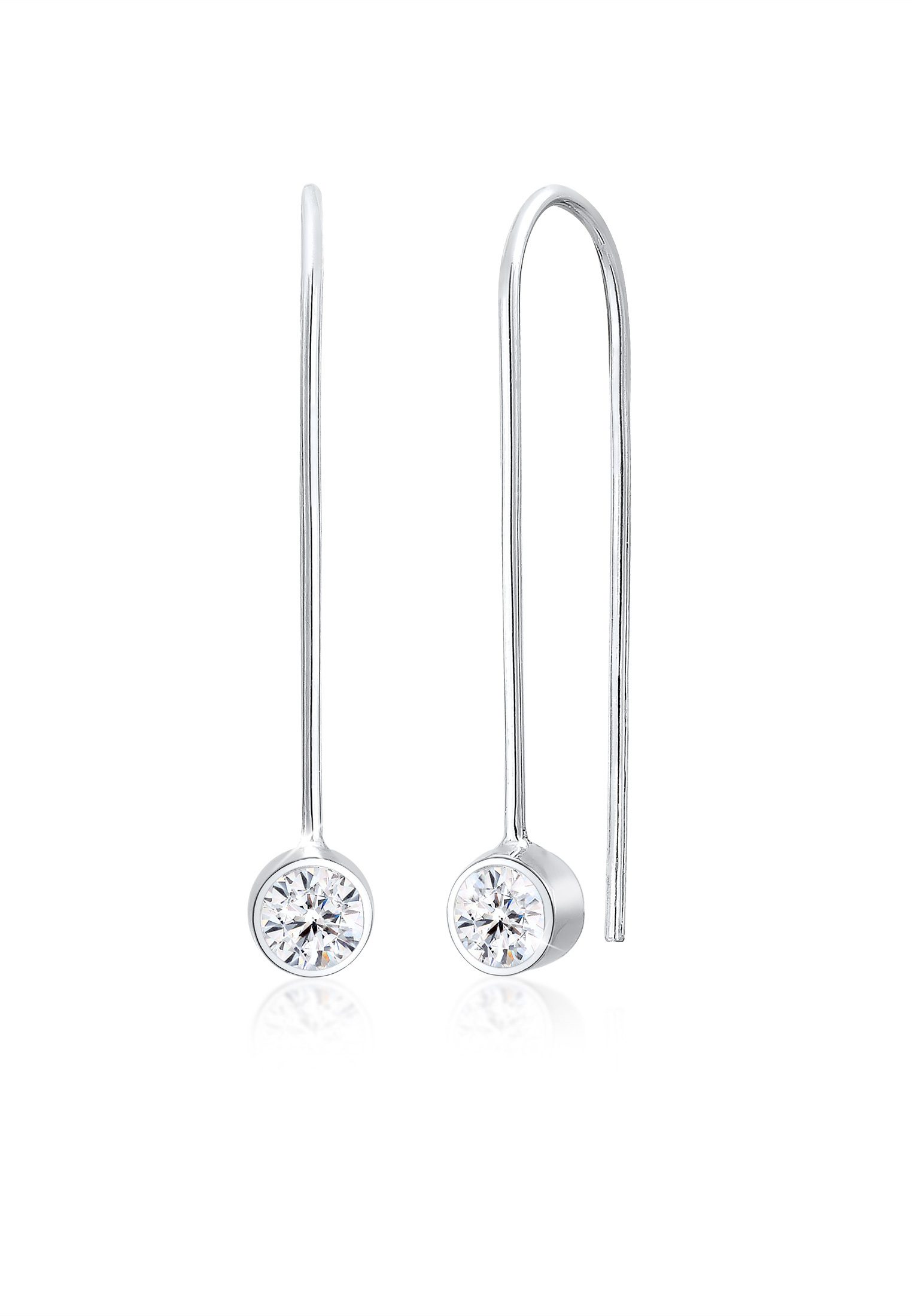 Solitär-Ohrring | Kristall ( Weiß ) | 925er Sterling Silber