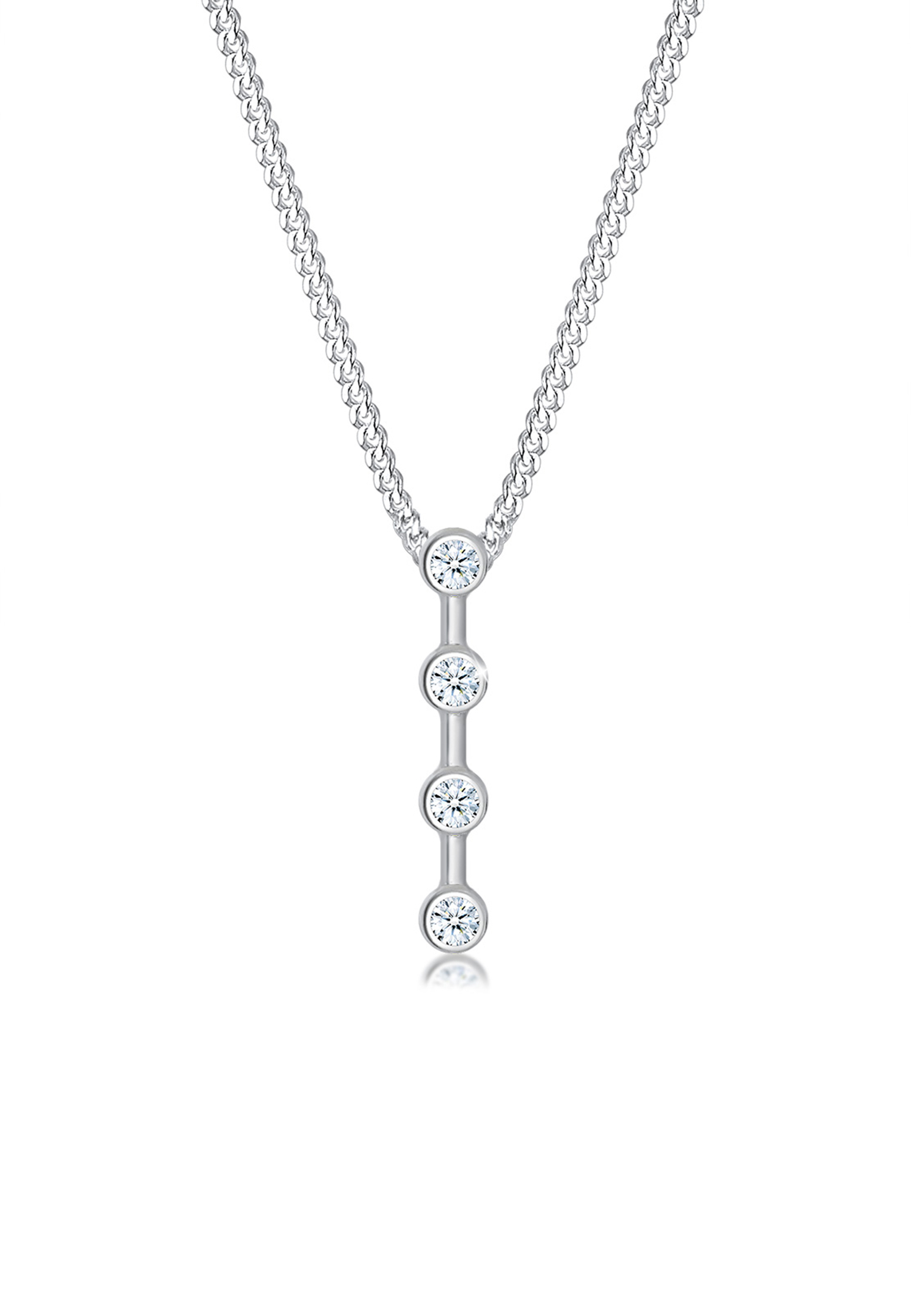 Halskette Geo | Diamant ( Weiß, 0,06 ct ) | 925er Sterling Silber
