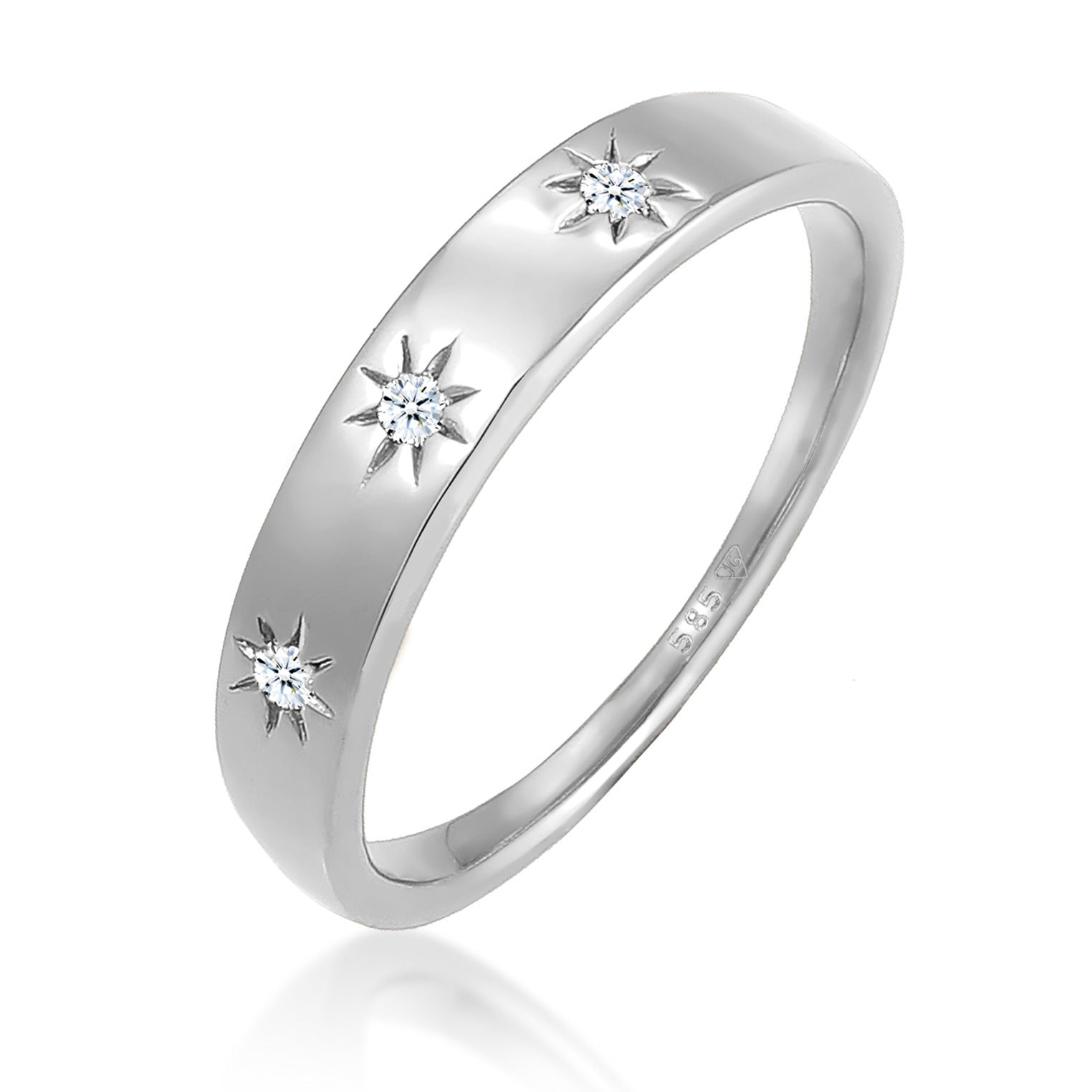 Verlobungsring Astro | Diamant ( Weiß, 0,045 ct ) | 585 Weißgold