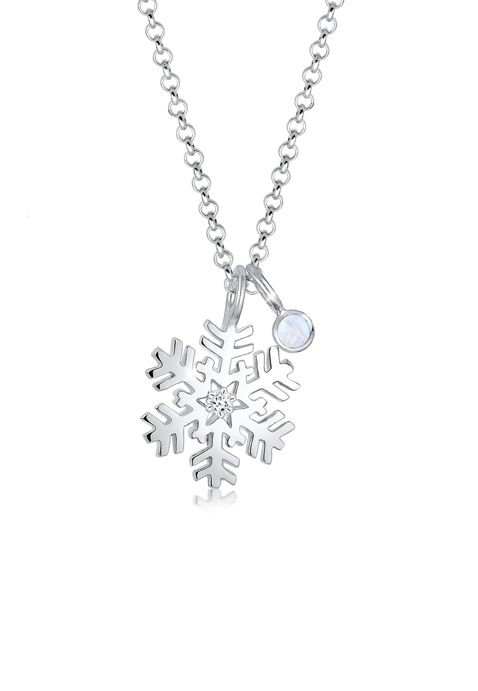 Halskette Schneeflocke | Topas ( Weiß ) | 925er Sterling Silber