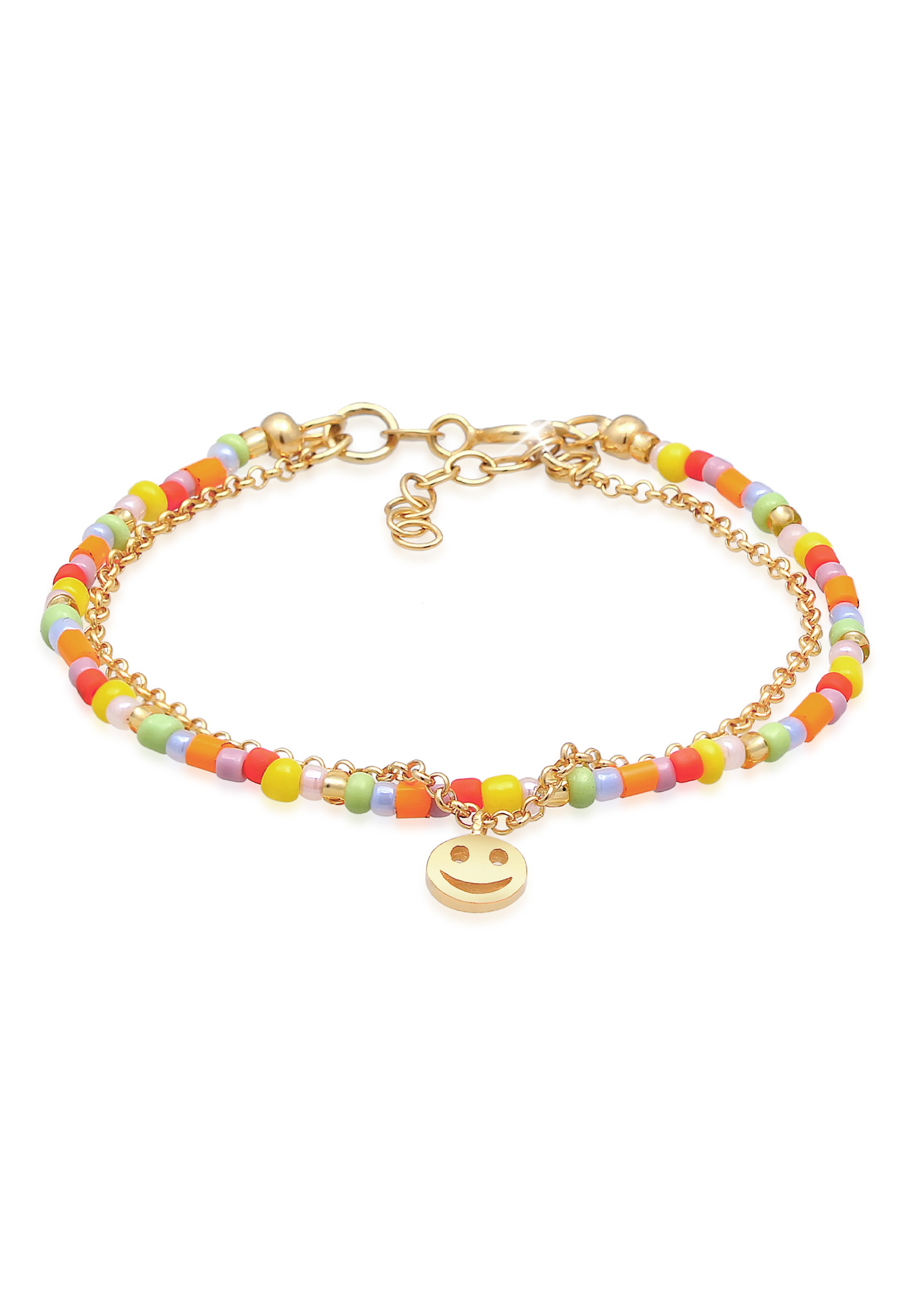 Layer Armband Beads Smiley | 925er Sterling Silber