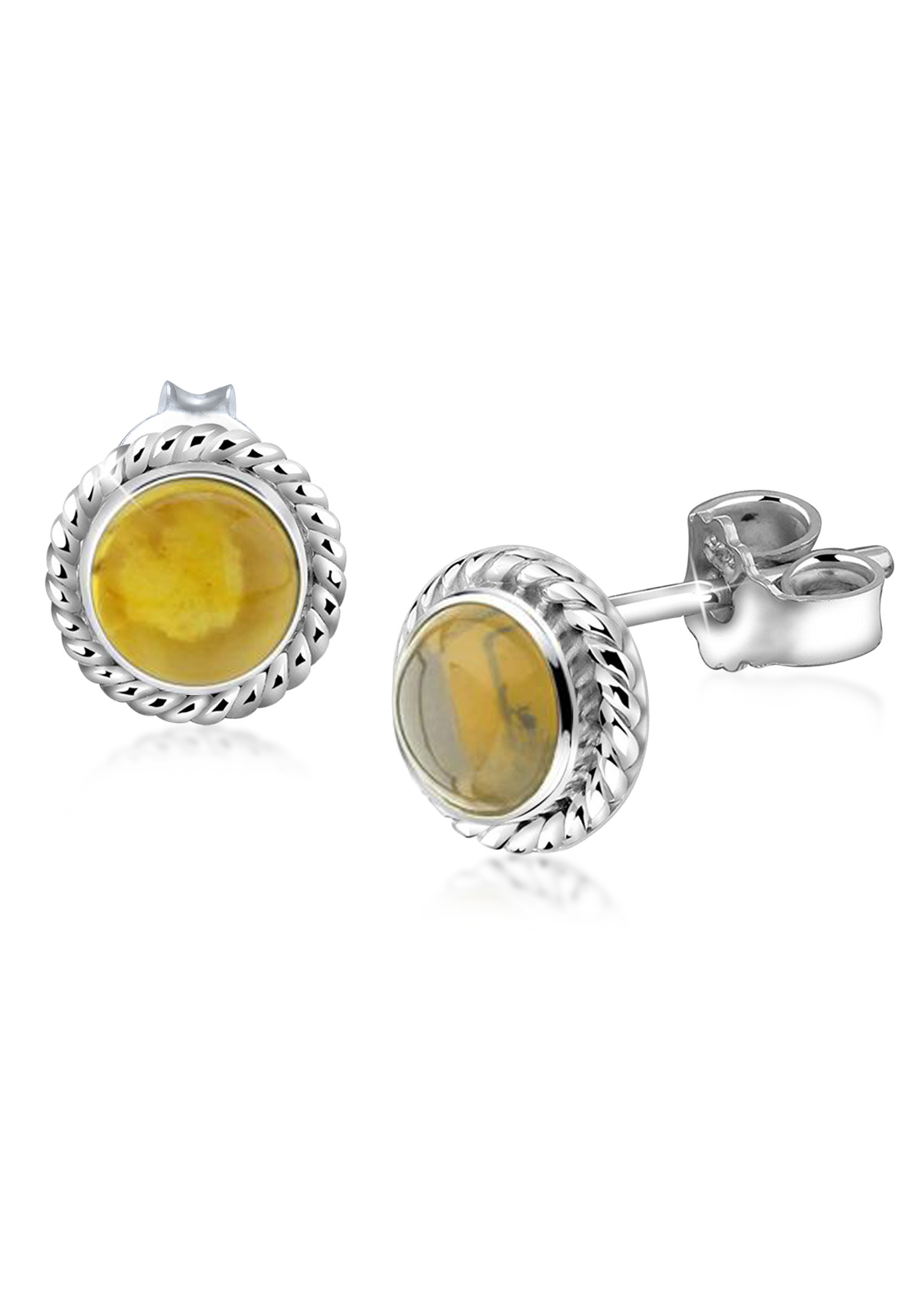 Ohrstecker | Citrin ( Gelb ) | 925er Sterling Silber