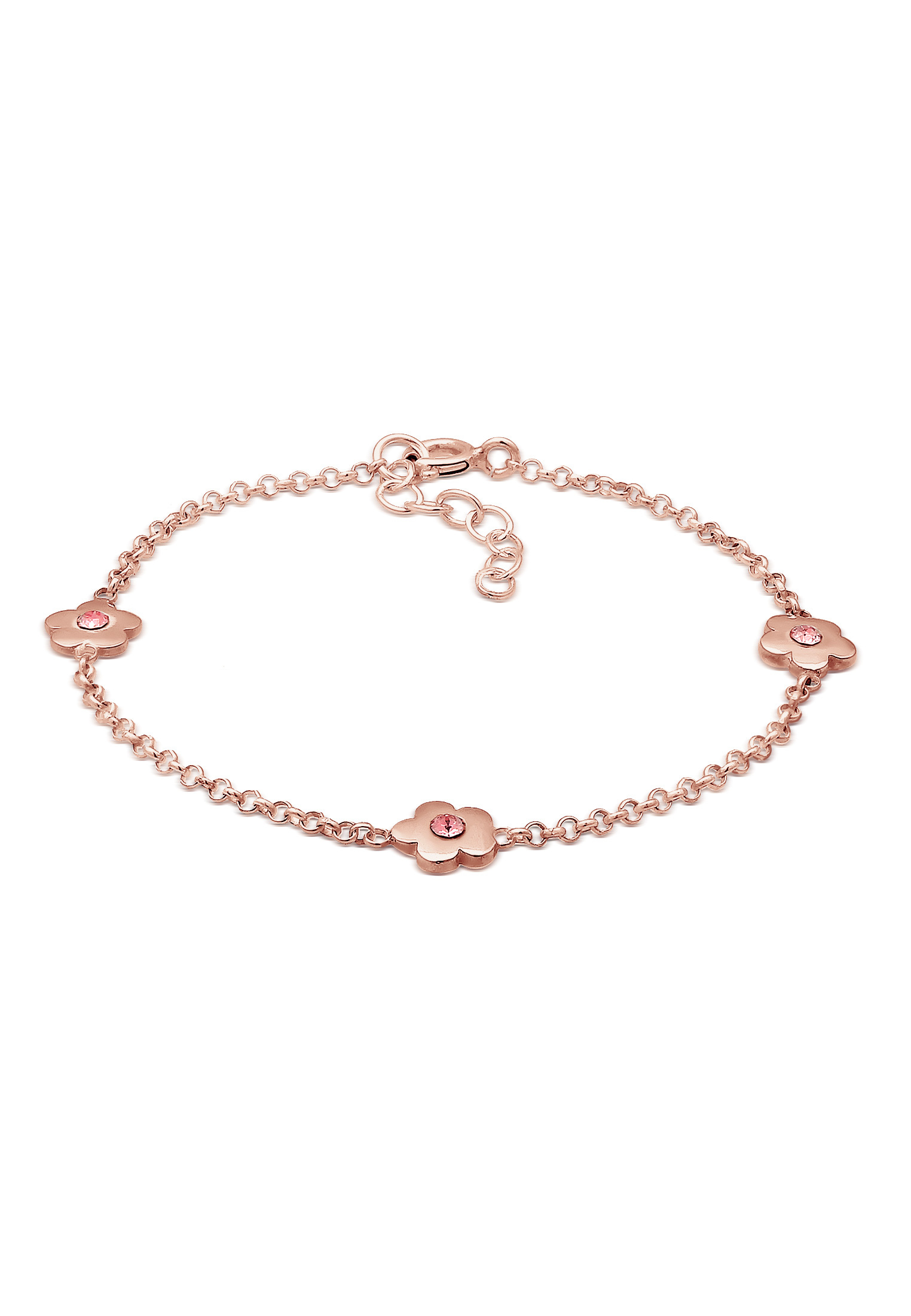 Armband Blume | Kristall (Rosa) | 925er Sterling Silber