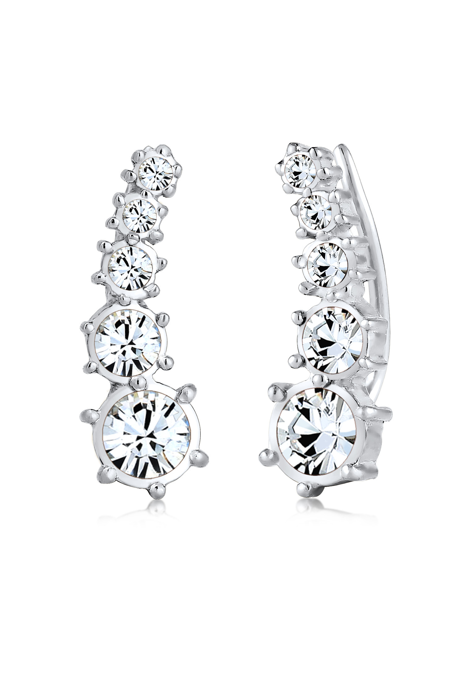 Ear Climber | Kristall ( Weiß ) | 925er Sterling Silber