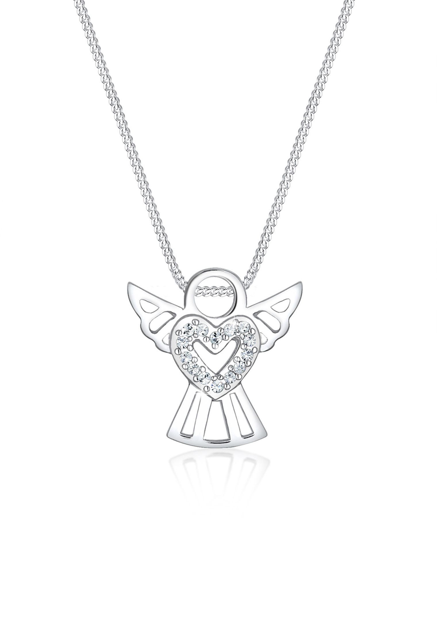 Halskette Engel | Kristall ( Weiß ) | 925er Sterling Silber