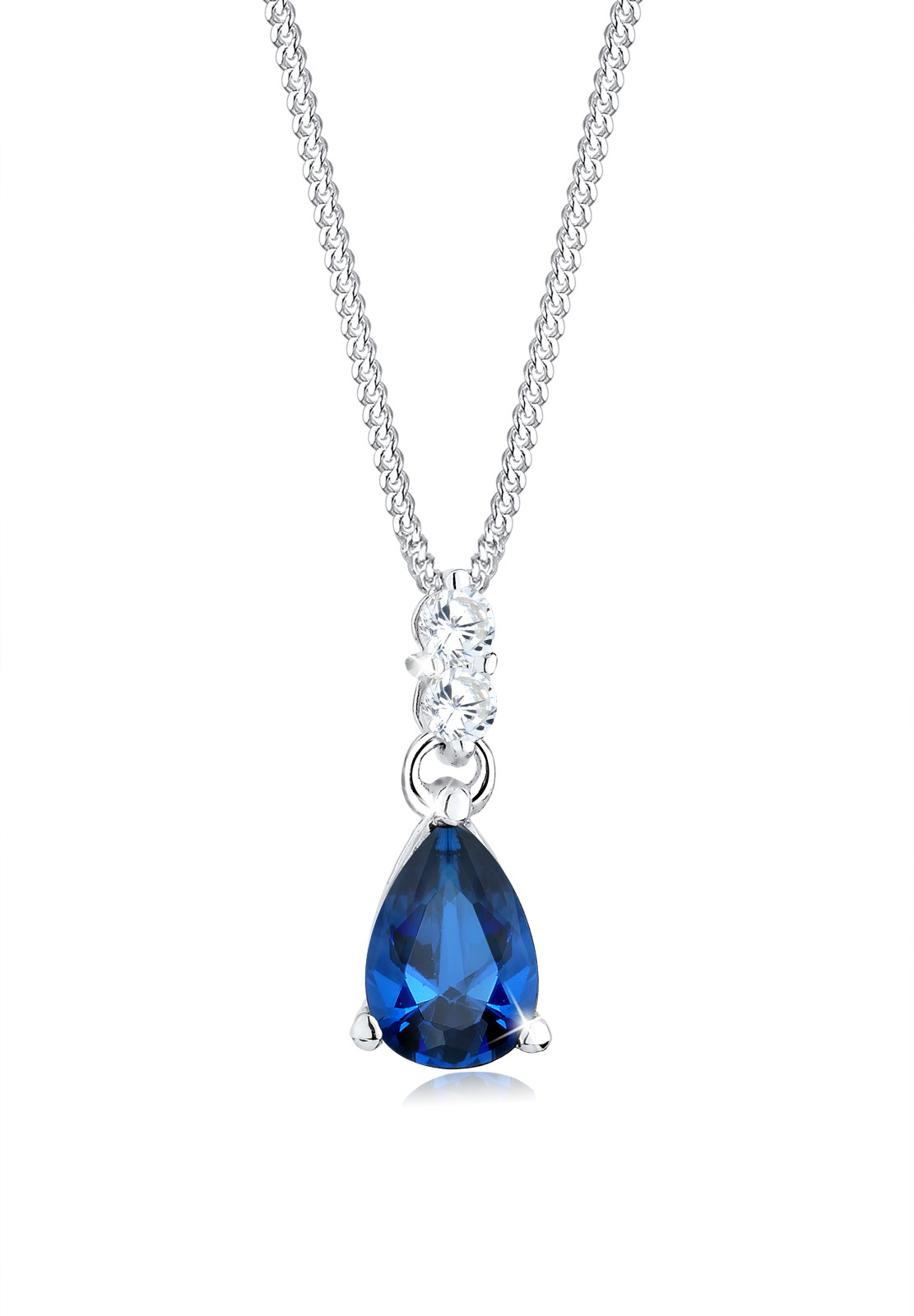 Halskette Tropfen | Saphir ( Blau ) | 925er Sterling Silber