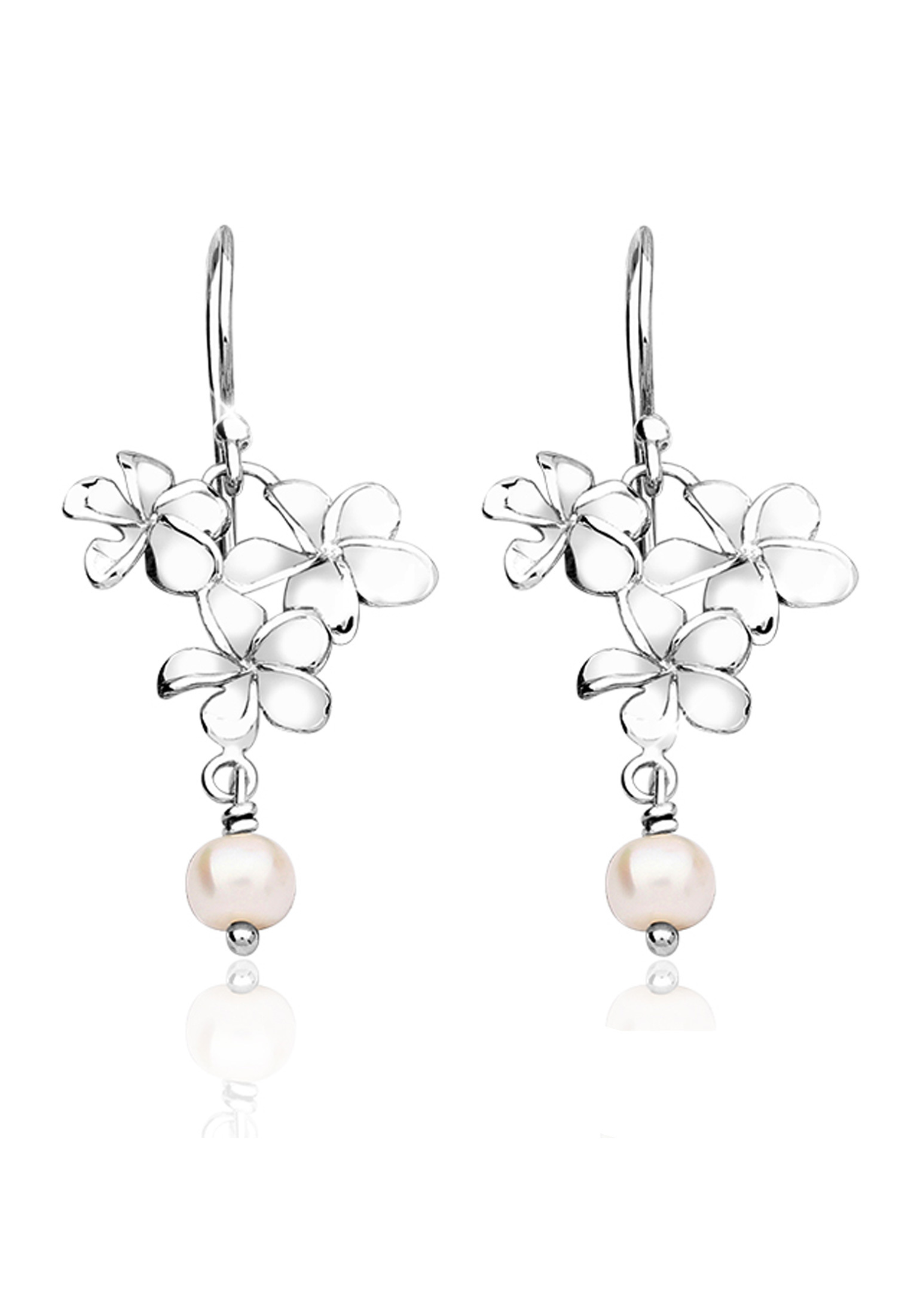 Ohrhänger Blume | Süßwasserperle | 925er Sterling Silber