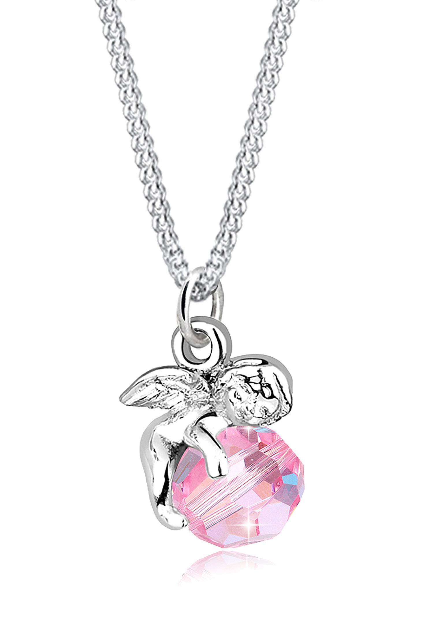 Halskette Engel | Kristall ( Weiß ) | 925er Sterling Silber