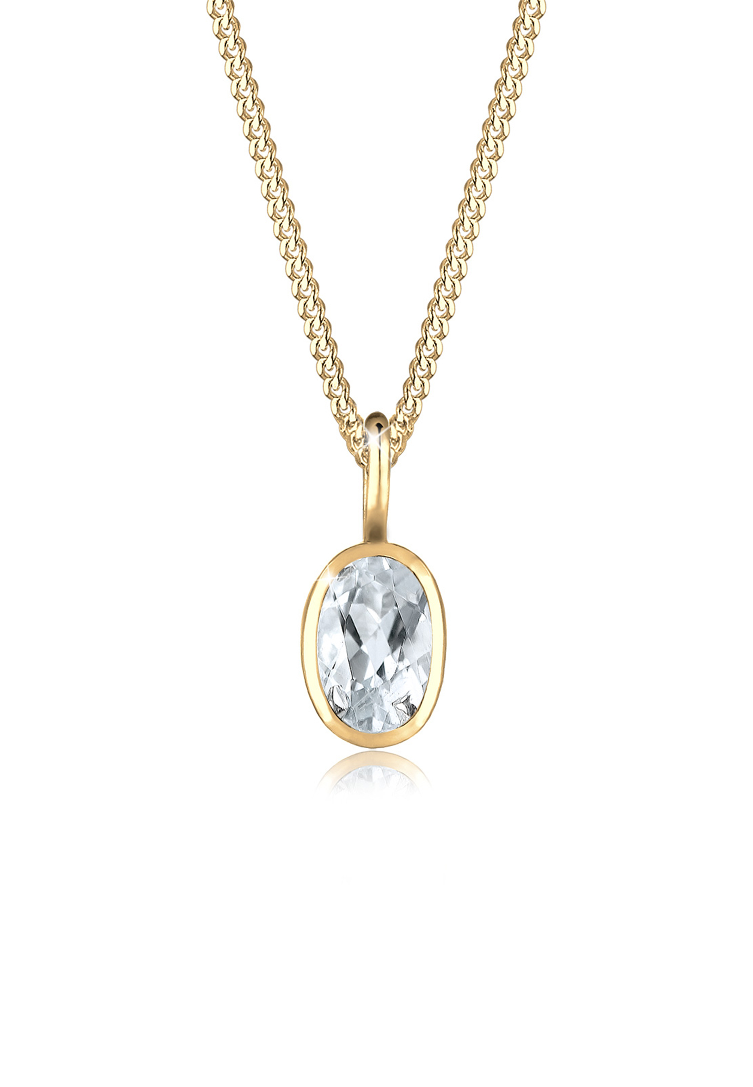 Halskette | Topas ( Weiß ) | 585 Gelbgold