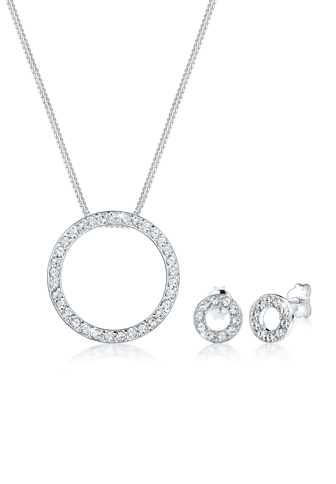Schmuckset Geo | Kristall ( Weiß ) | 925er Sterling Silber