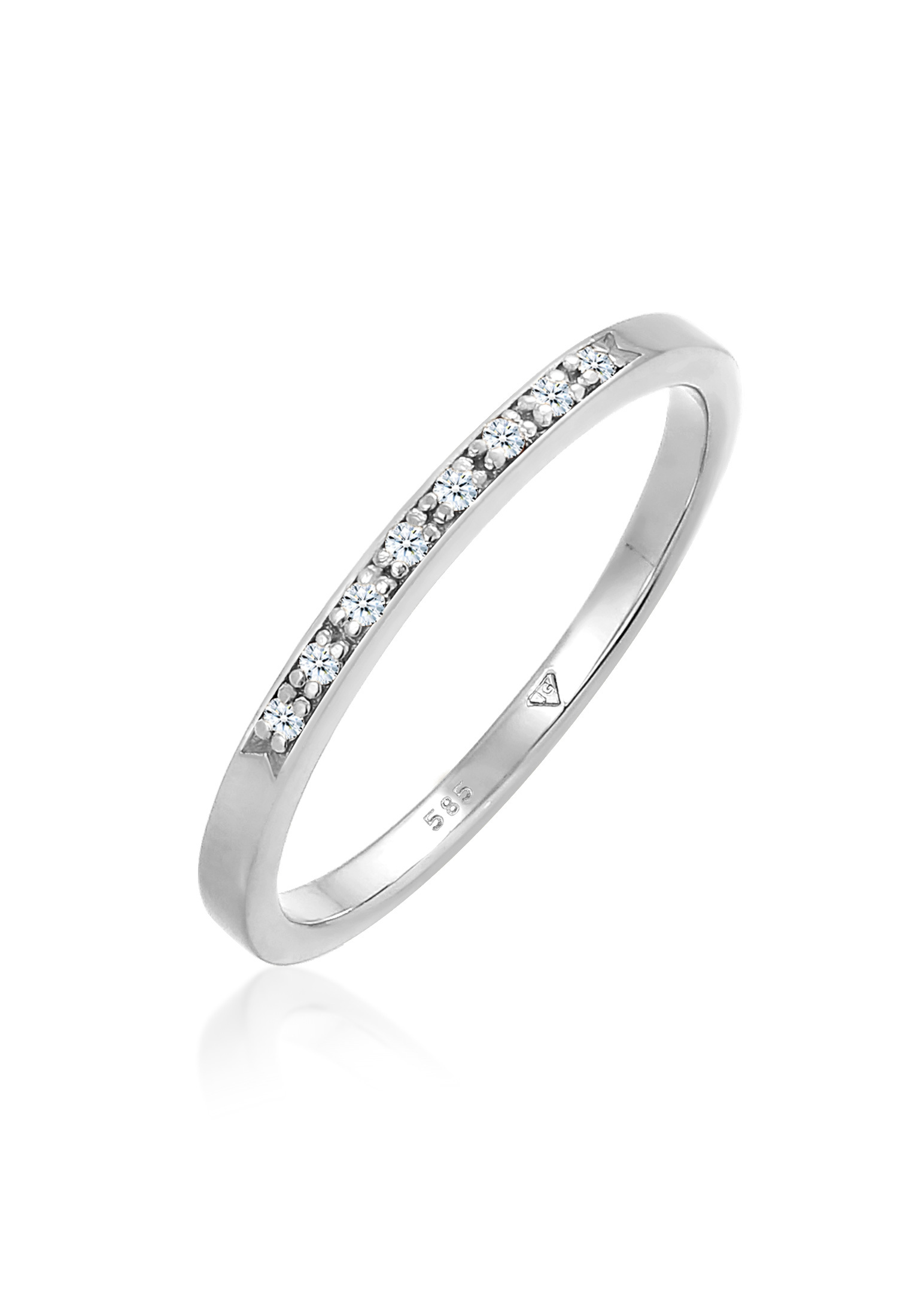Bandring | Diamant ( Weiß, 0,04 ct ) | 585 Weißgold | Verlobungsringe |  Ringe | Damen | | JULIE & GRACE