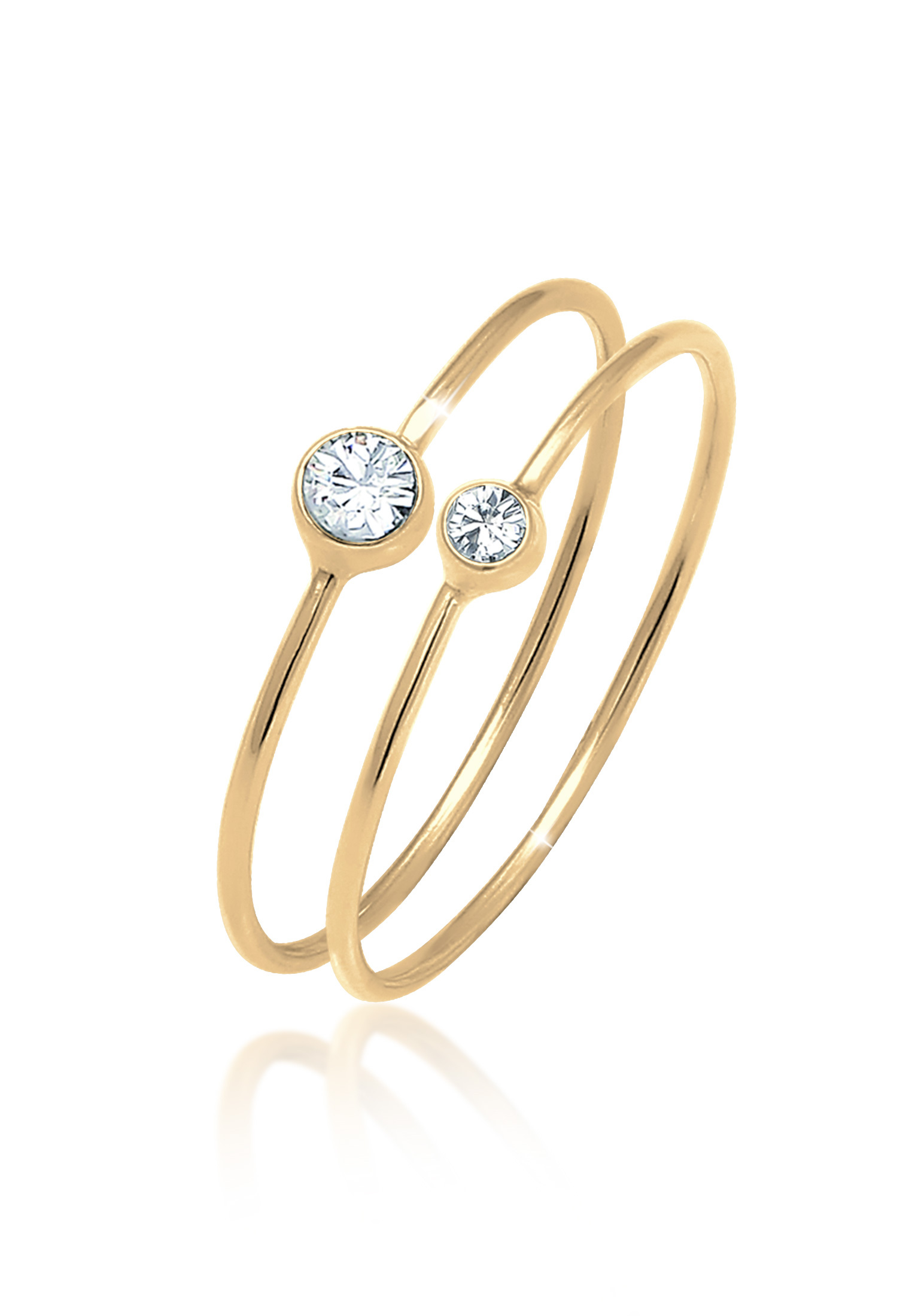 Solitär-Ring | Kristall ( Weiß ) | 925er Sterling Silber