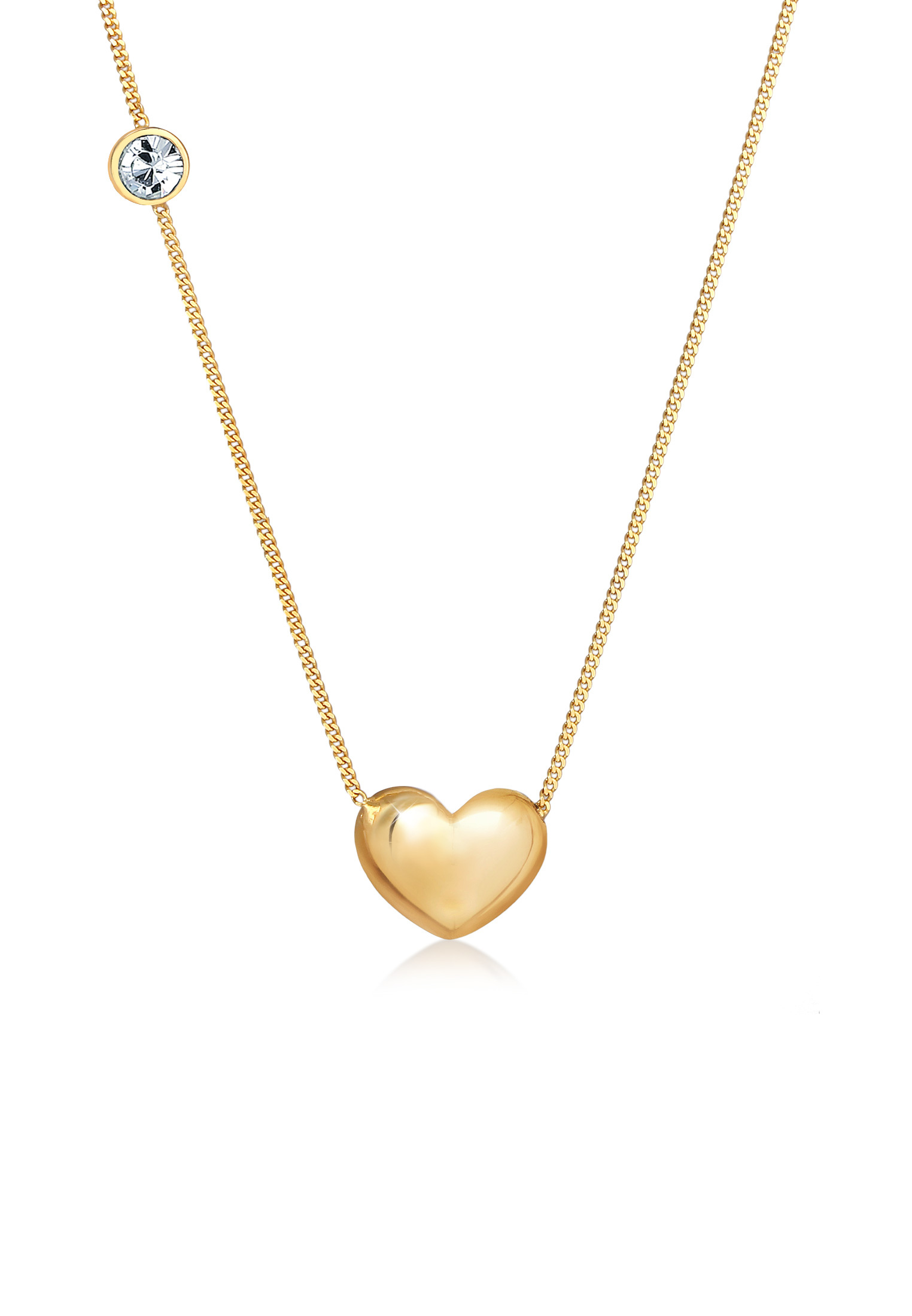 Halskette Herz | Kristall ( Weiß ) | 925er Sterling Silber