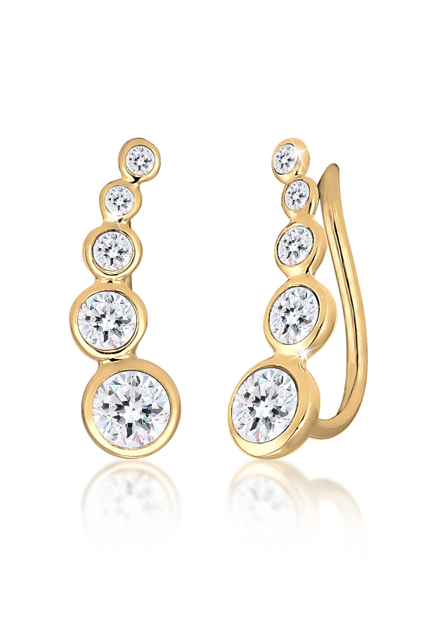Ear Climber | Kristalle ( Weiß ) | 925er Sterling Silber