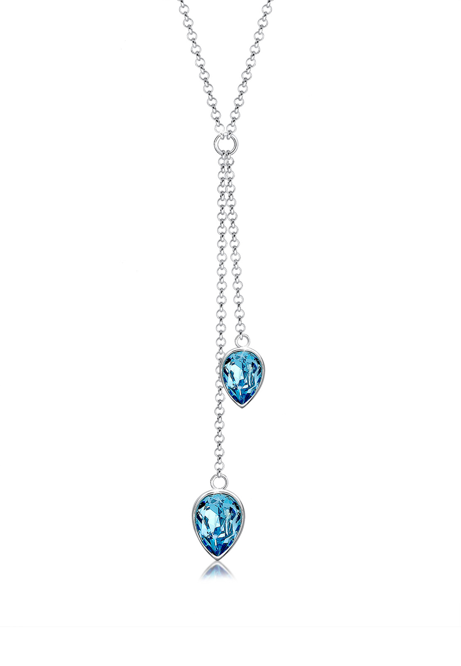 Y-Halskette | Kristall ( Hellblau ) | 925er Sterling Silber