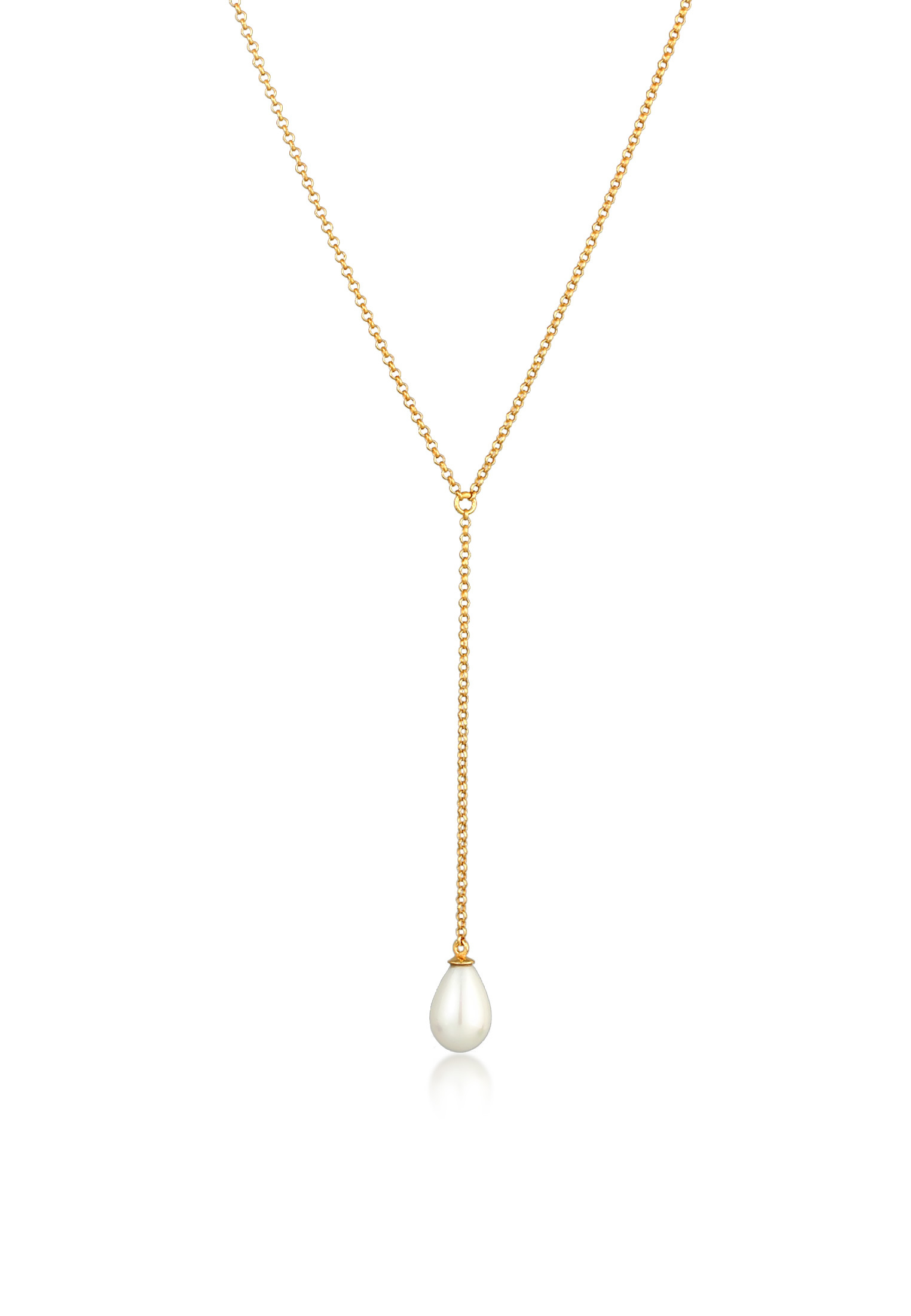 Y-Kette Anhänger Tropfen | Muschelkernperle | 925er Sterling Silber