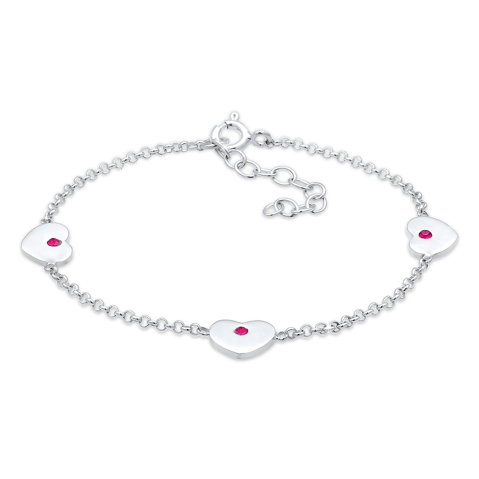 Armband Herz | Kristall ( Pink ) | 925er Sterling Silber
