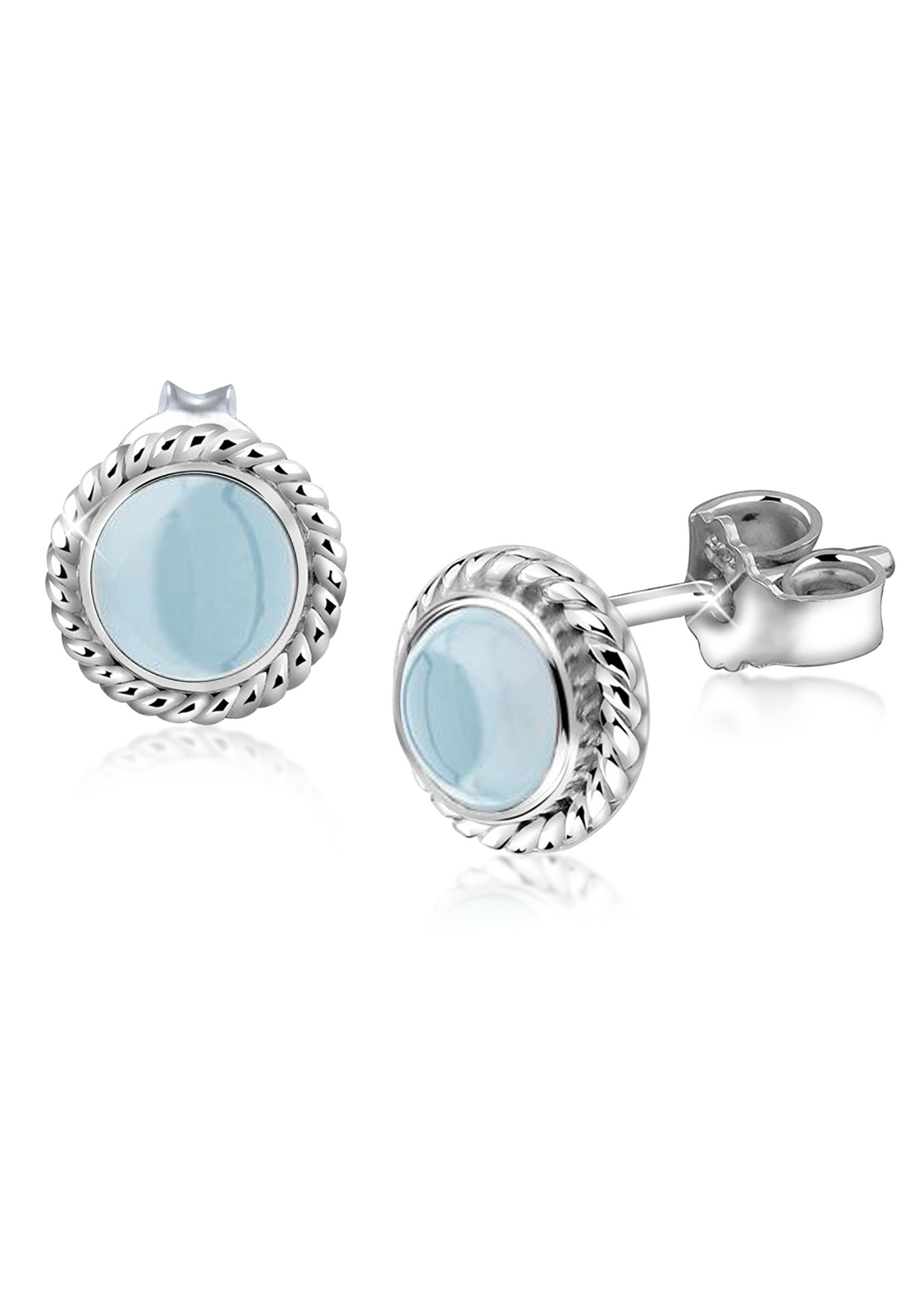 Ohrstecker | Aquamarin ( Hellblau ) | 925er Sterling Silber