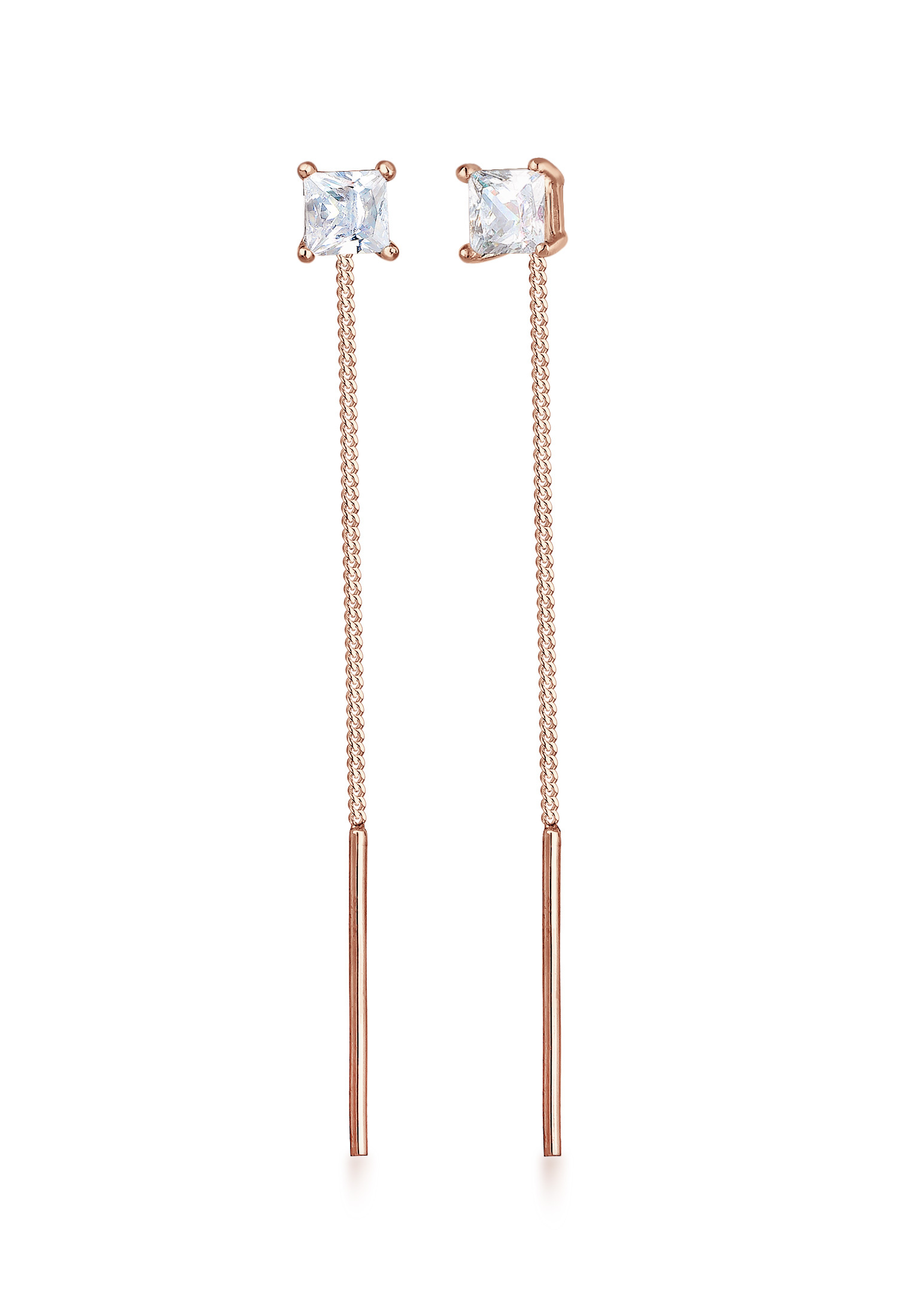 Ohrhänger Ear Chain | Zirkonia ( Weiß ) | 925er Sterling Silber