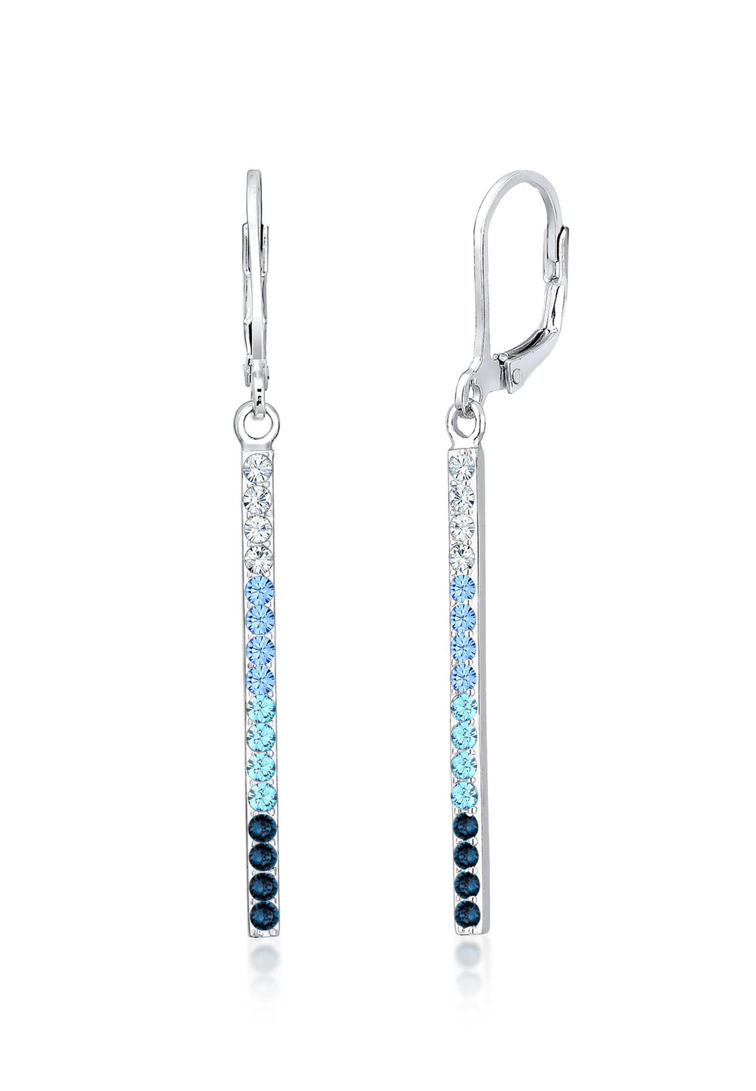 Ohrhänger Geo | Kristall ( Weiß ) | 925er Sterling Silber