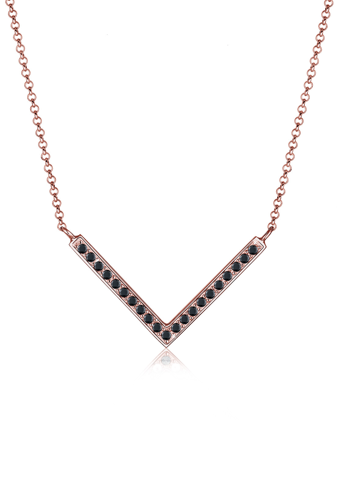 Halskette Dreieck | Kristall ( Weiß ) | 925er Sterling Silber