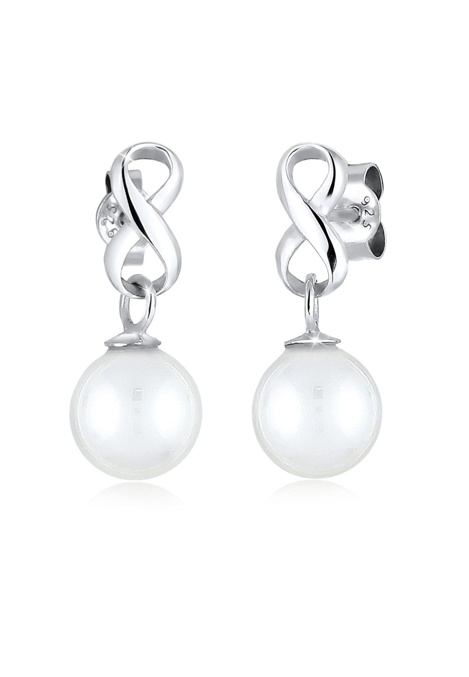 Ohrhänger Infinity | Perle | 925er Sterling Silber
