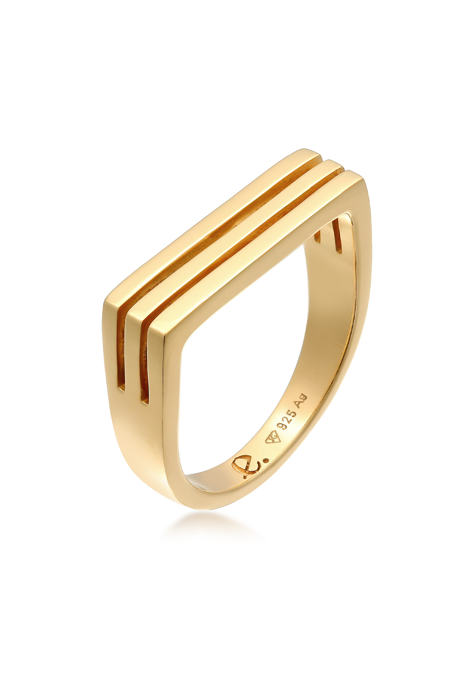 Siegelring Geo Rillen | 925er Sterling Silber