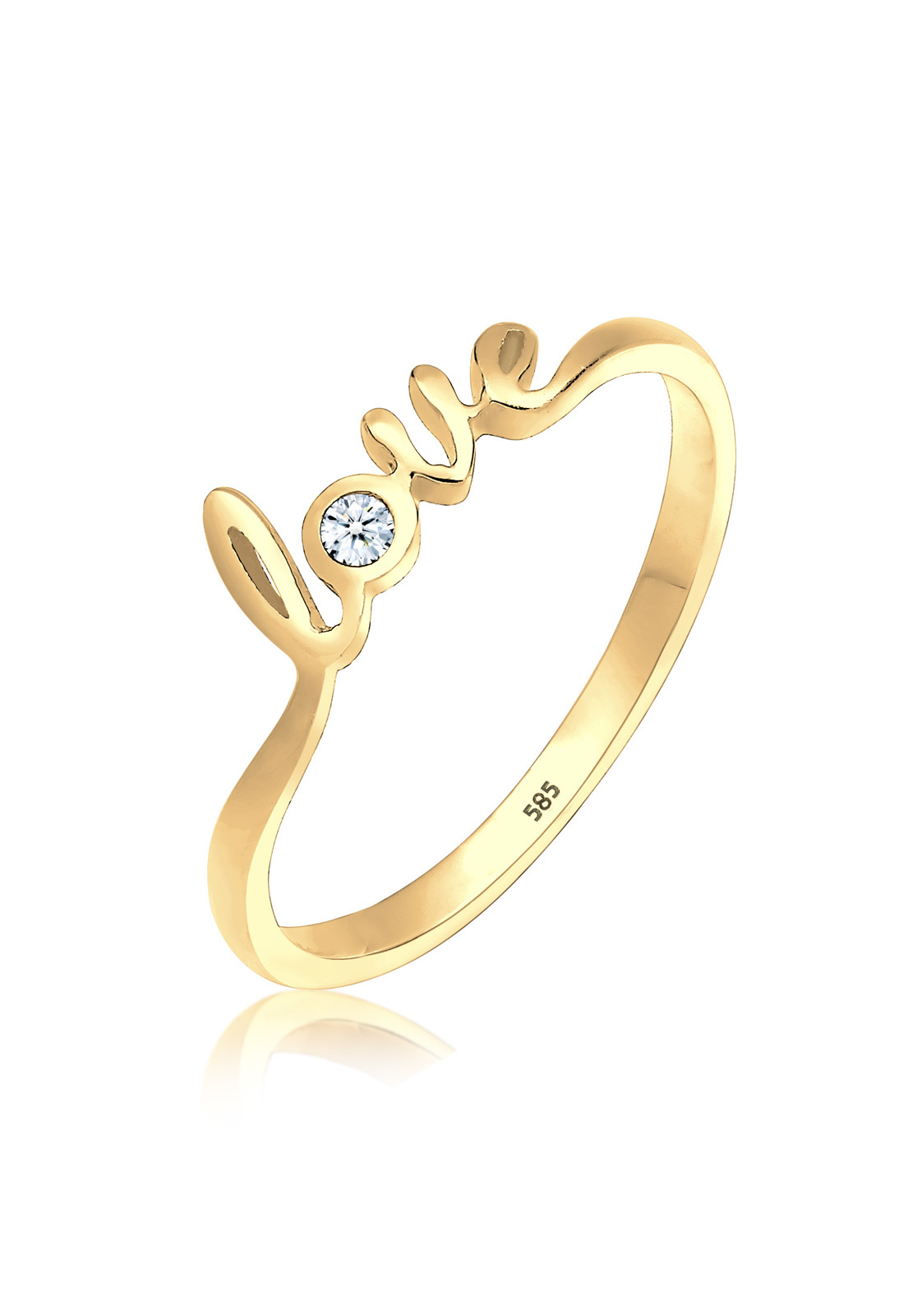 Verlobungsring Love | Diamant ( Weiß, 0,03 ct ) | 585 Gelbgold