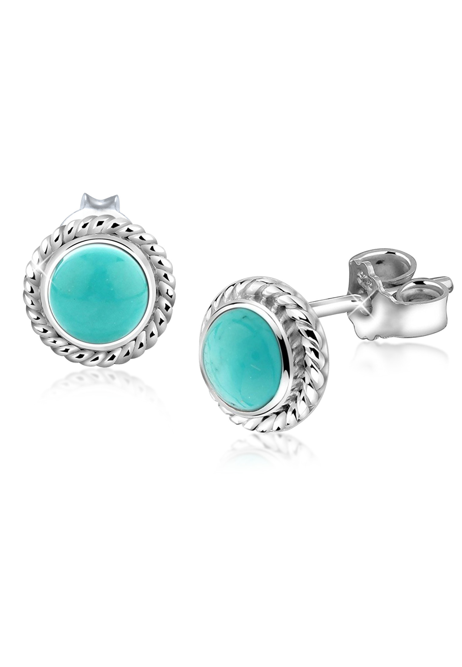 Ohrstecker | Howlith ( Türkis ) | 925er Sterling Silber
