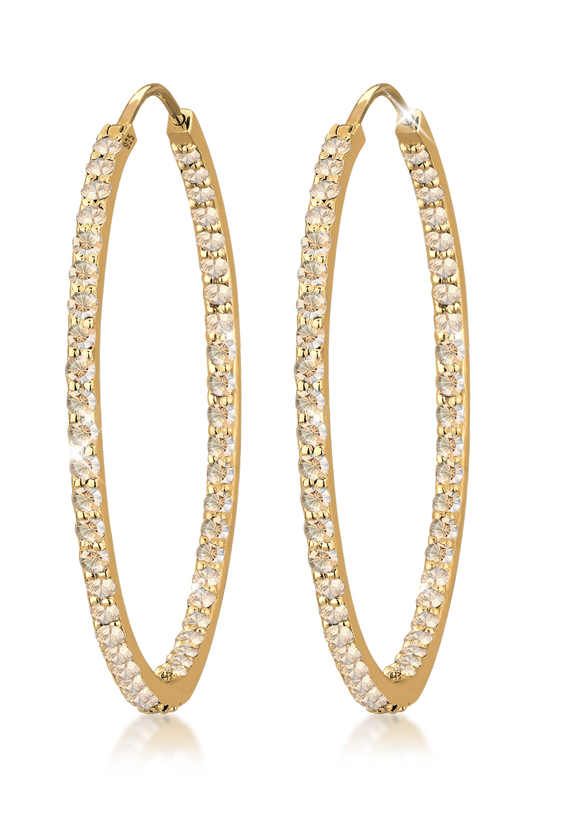 Creole | Kristall ( Weiß ) | 925er Sterling Silber