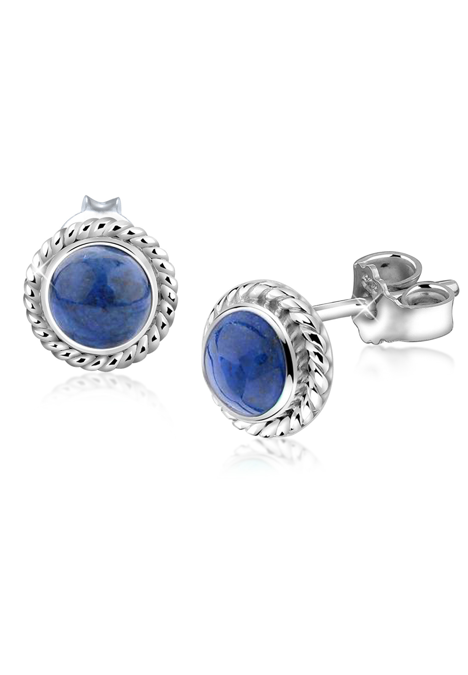 Ohrstecker | Lapis Lazuli ( Blau ) | 925er Sterling Silber