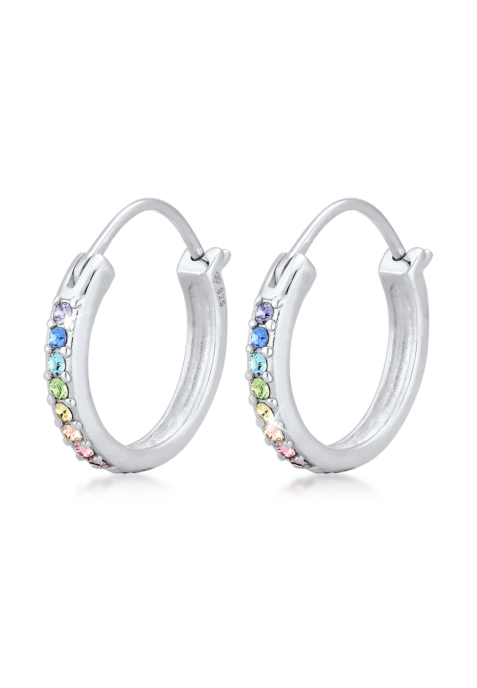 Creole | Kristall ( Rosa ) | 925 Sterling Silber vergoldet