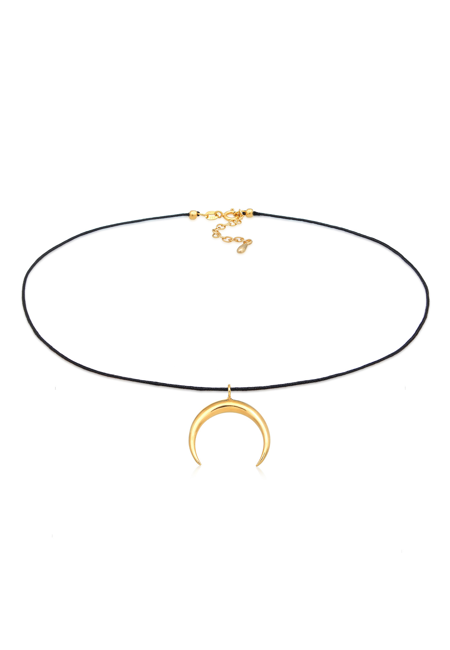 Choker Halbmond Basic | Nylon | 925er Sterling Silber