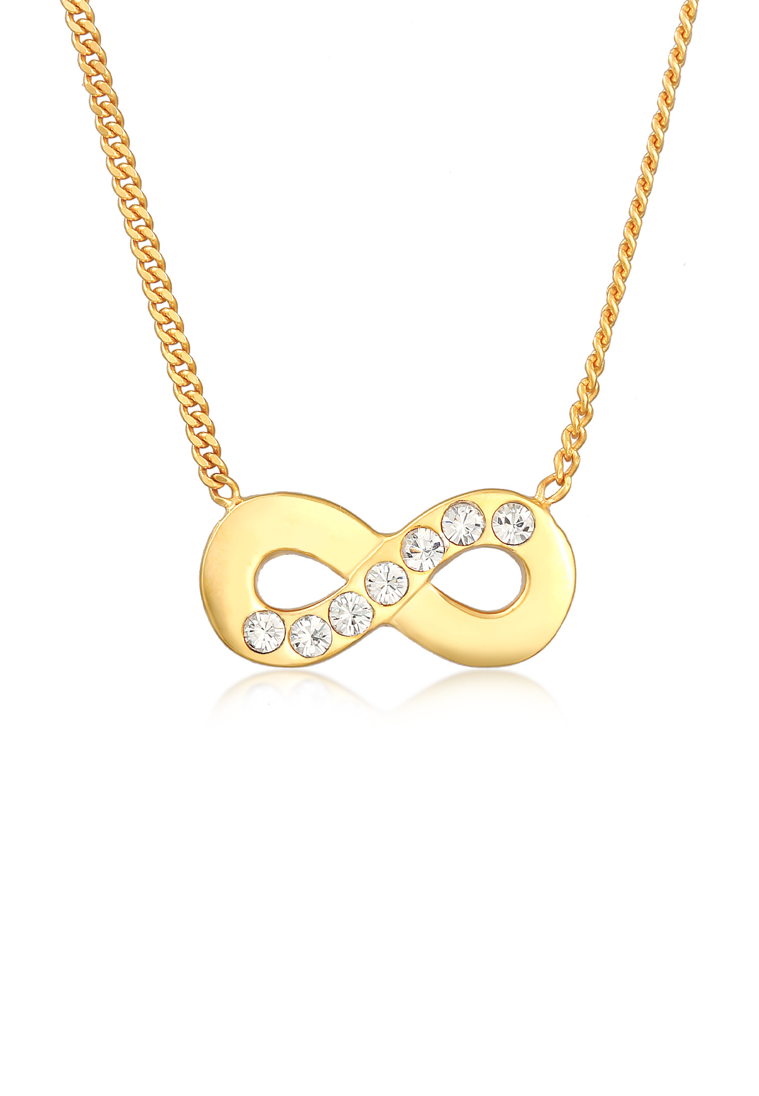 Halskette Infinity Anhänger | Kristalle (Weiß) | 925er Sterling Silber