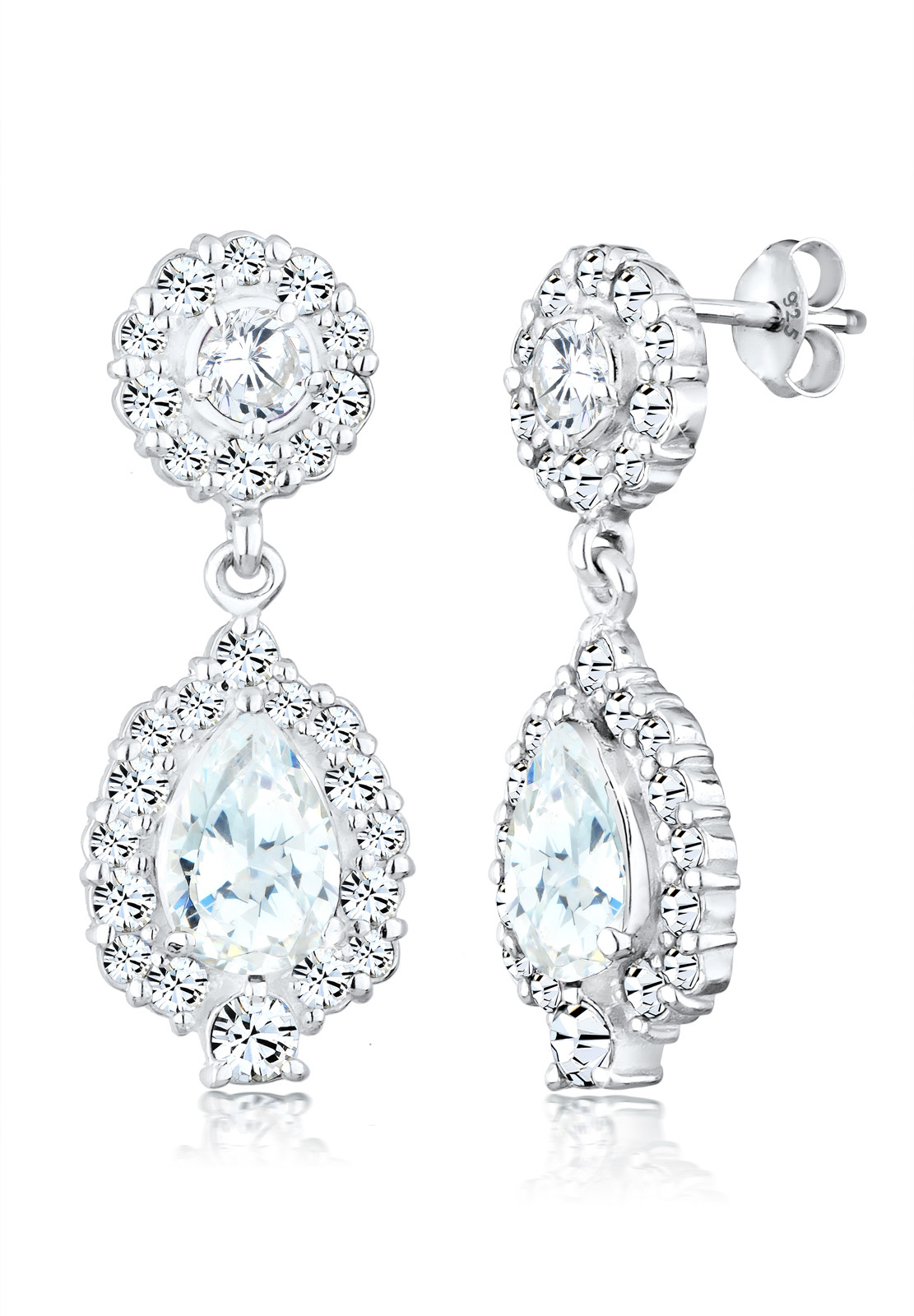 Ohrring Tropfen | Zirkonia ( Weiß ) | 925er Sterling Silber