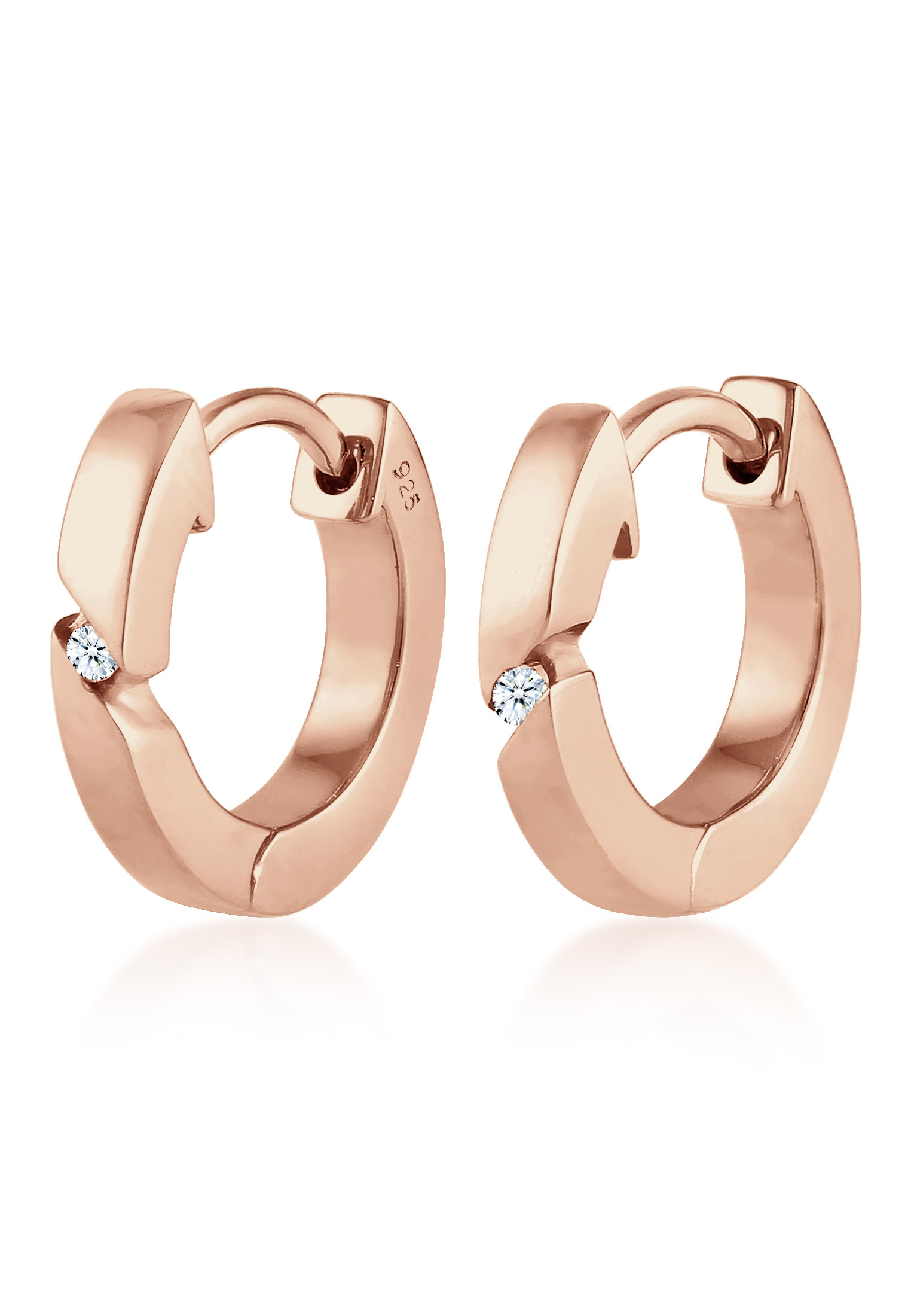 Creole | Diamant ( Weiß, 0,03 ct ) | 925er Sterling Silber