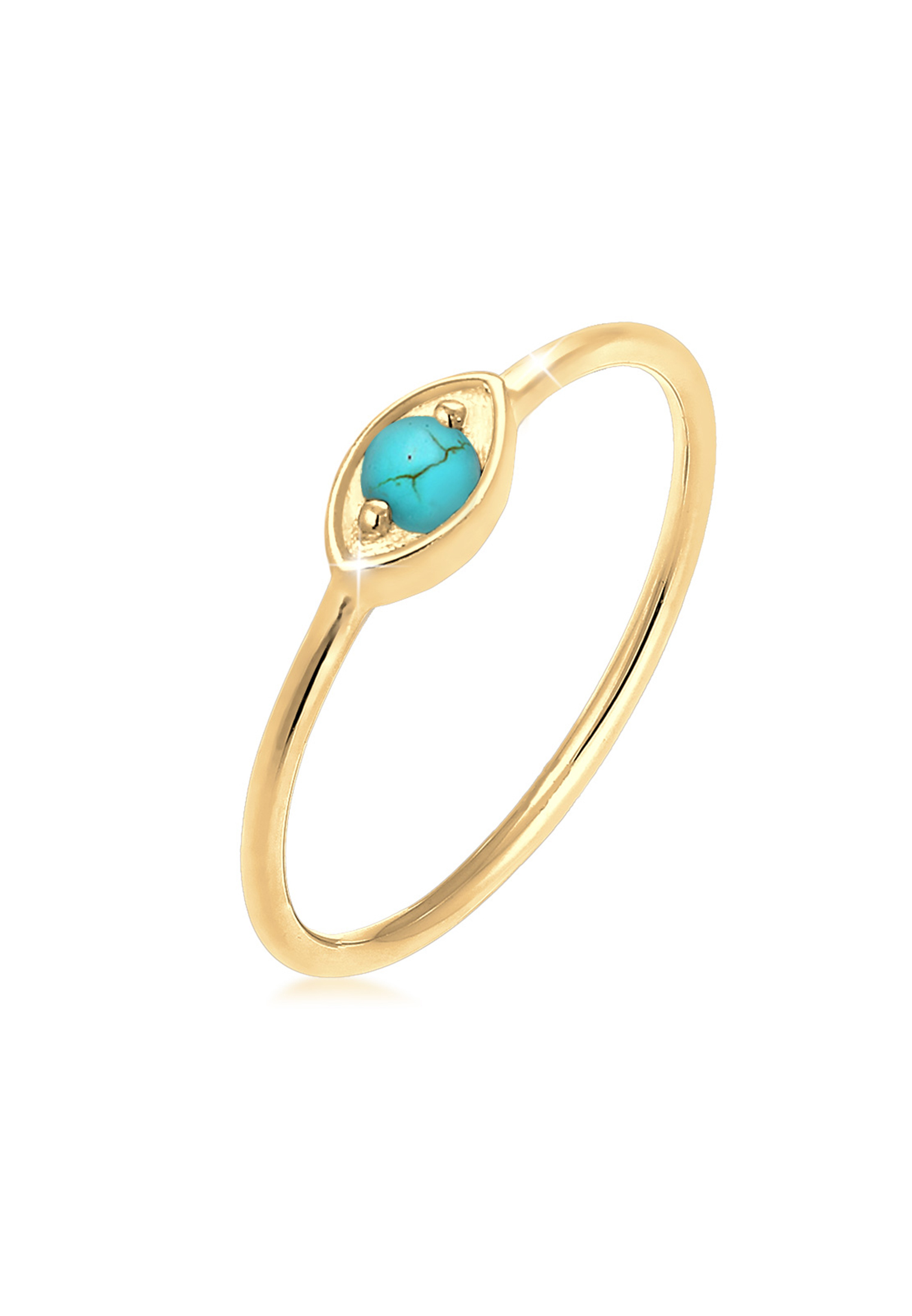 Ring Evil Eye | Howlith ( Türkis ) | 925 Sterling Silber vergoldet
