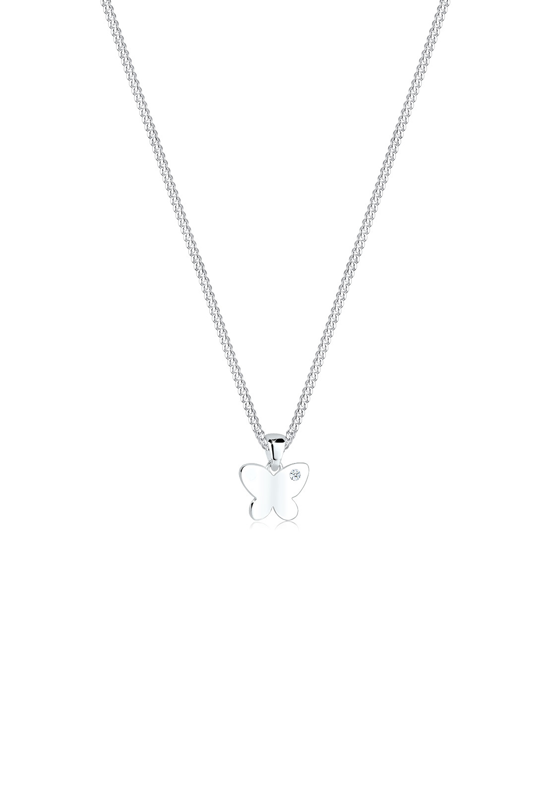 Halskette Schmetterling | Diamant ( Weiß, 0,015 ct ) | 925er Sterling Silber