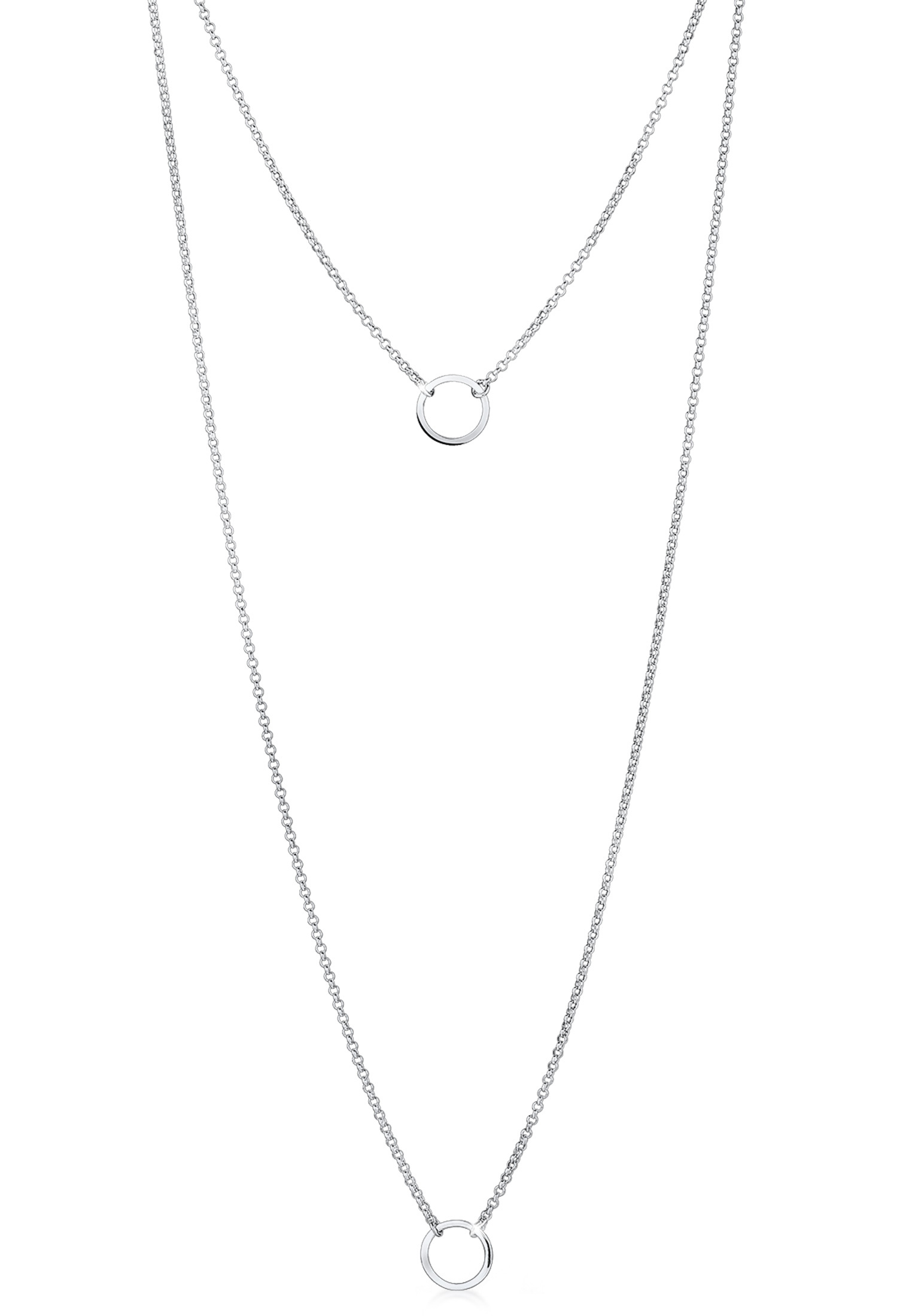 Lange Halskette Geo | 925 Sterling Silber vergoldet