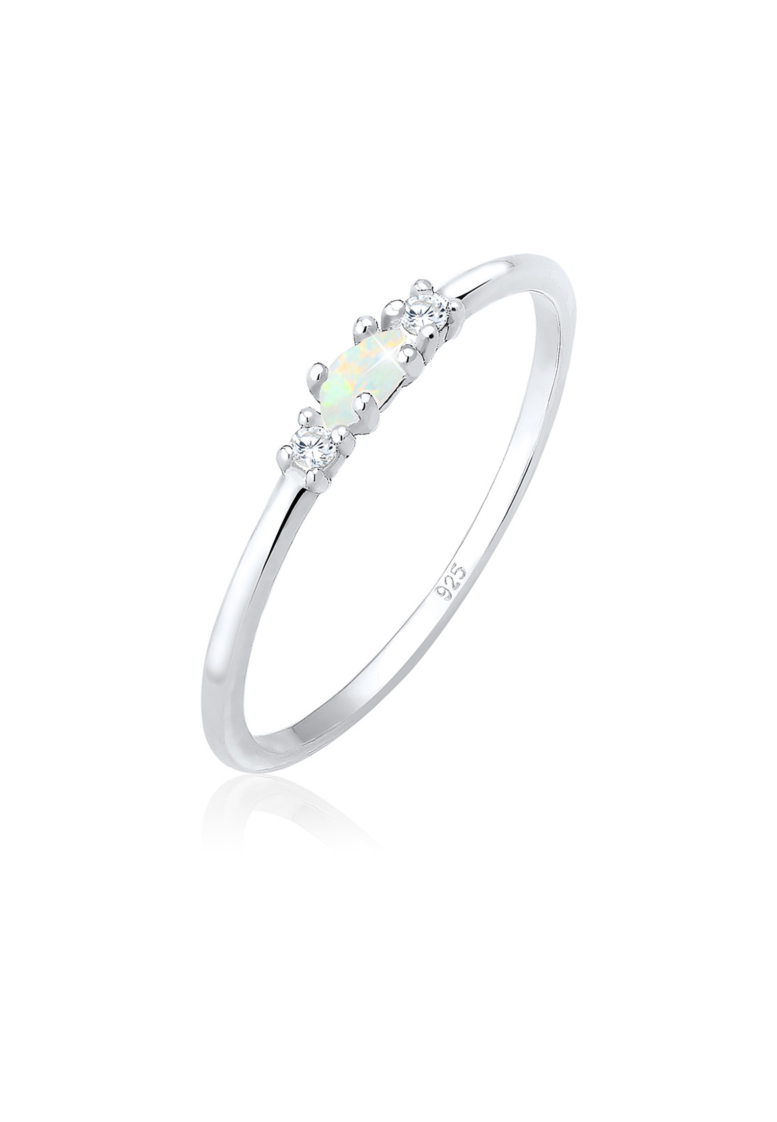 Ring Vintage | Opal & Zirkonia (Weiß) | 925 Sterling Silber