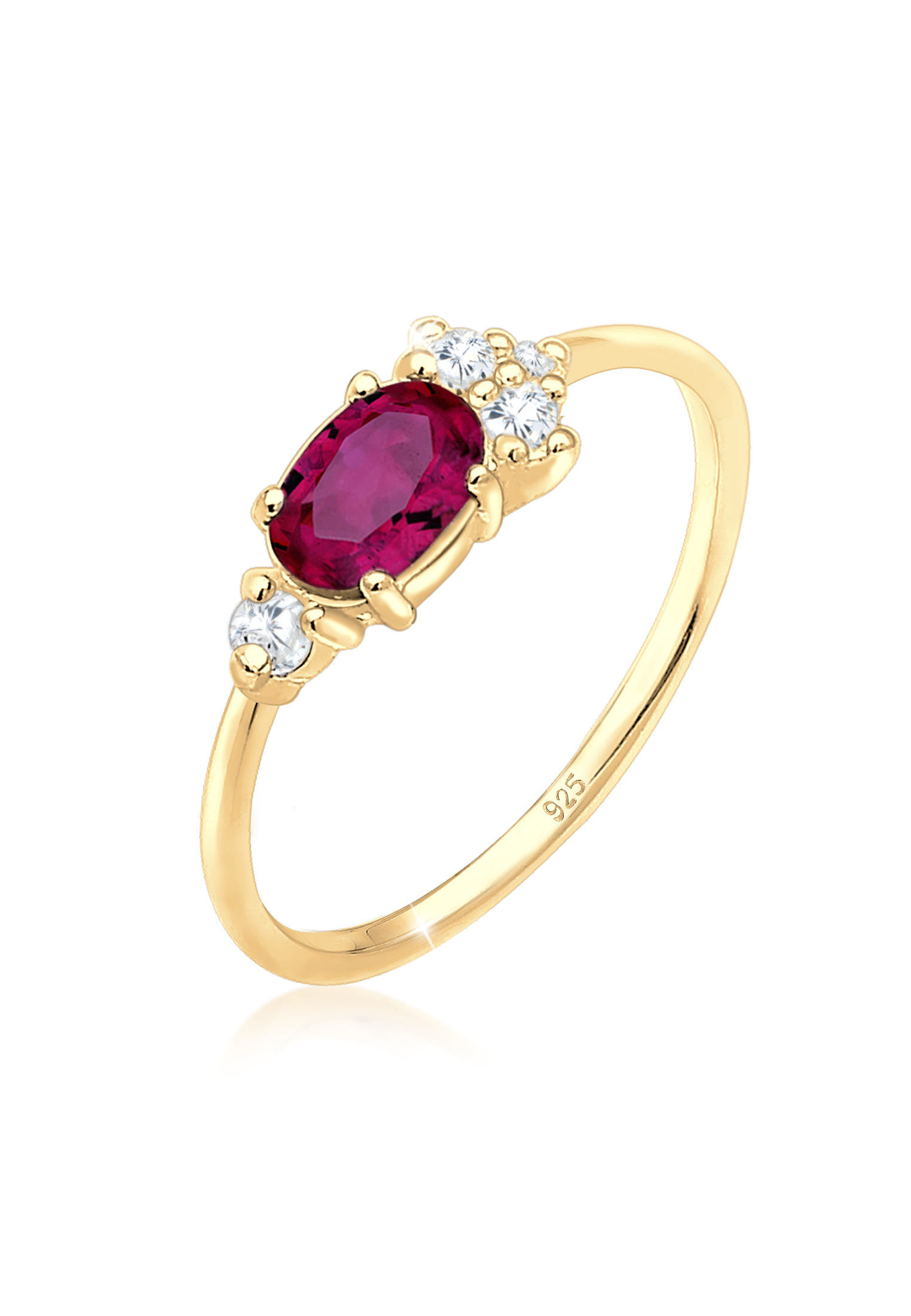 Verlobungsring | Rubin ( Pink ) | 925 Sterling Silber vergoldet