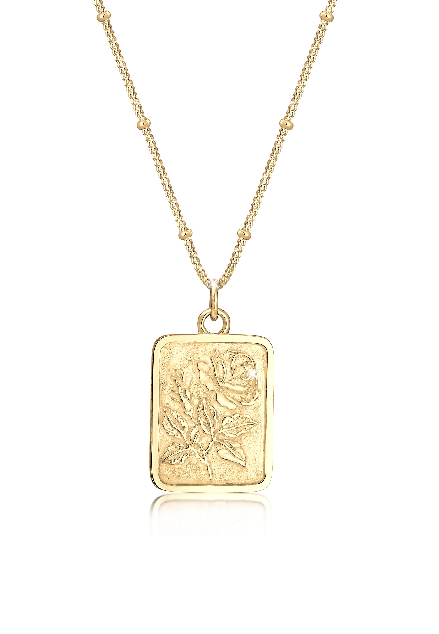 Kugel-Halskette Rose | 925 Sterling Silber vergoldet
