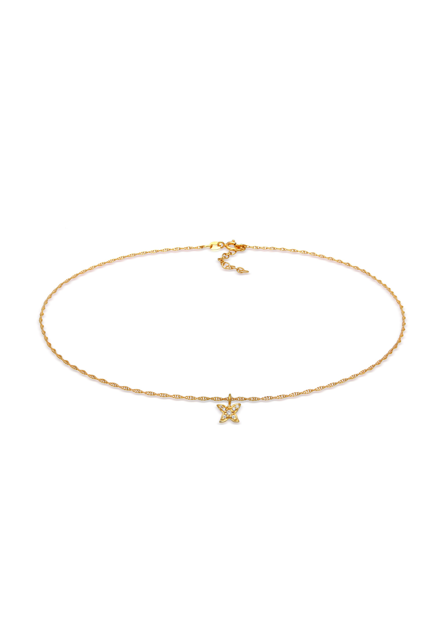 Choker Schmetterling Anhänger | Zirkonia (Weiß) | 925er Sterling Silber